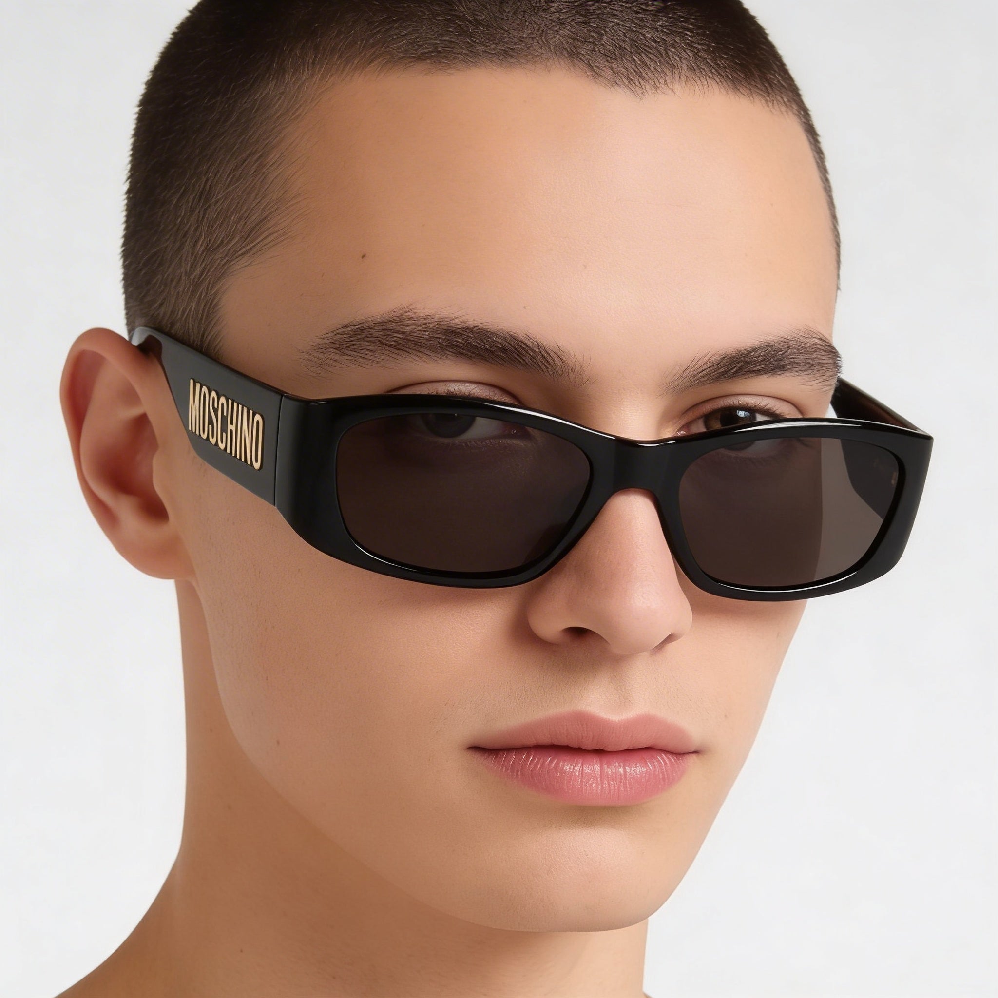 Moschino MOS145/S Unisex Black Plastic Frame Black Lens 100% UV Protection Sunglasses 55mm, Photo 4