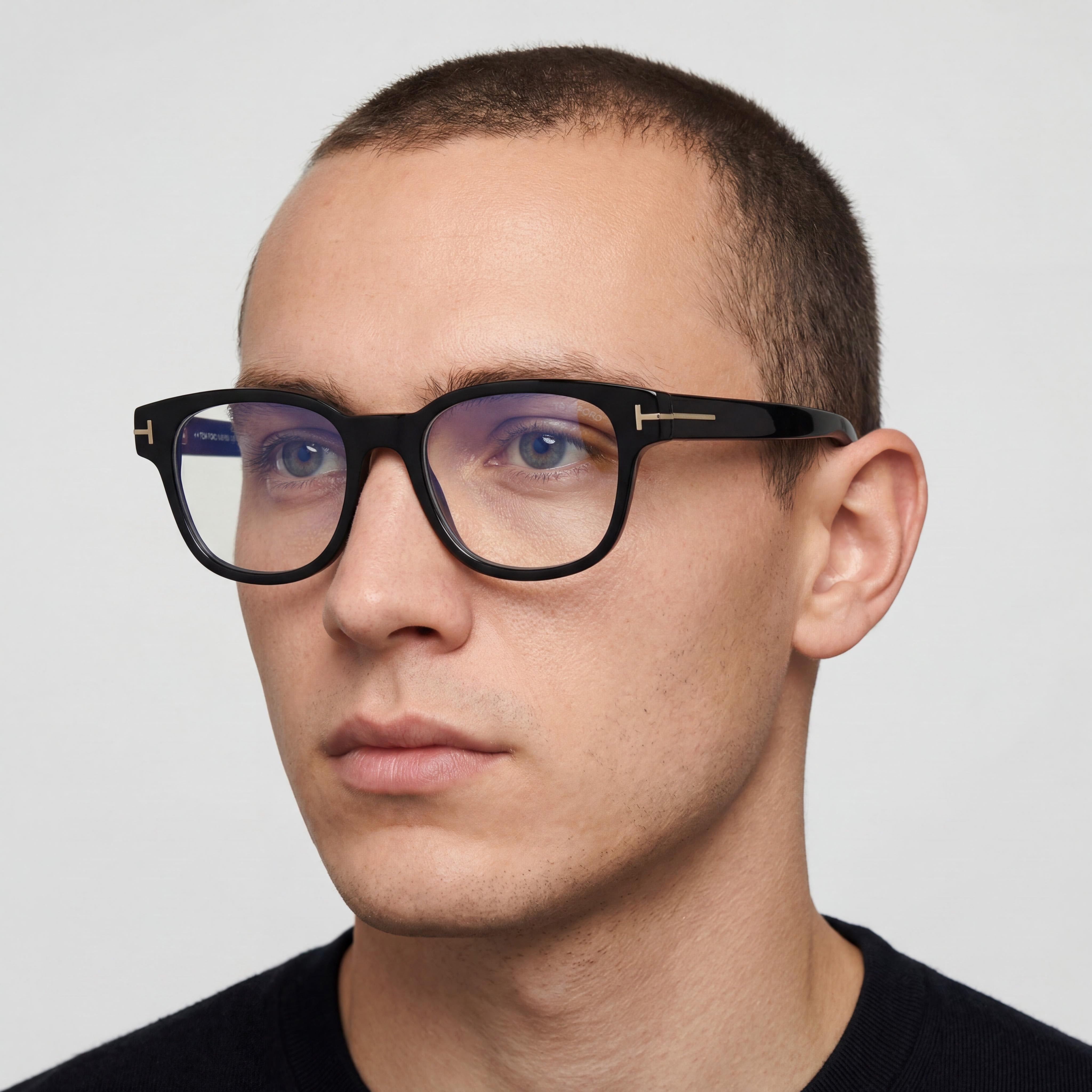Tom Ford Unisex Eyeglasses, Model Frame, crafted with a Gold Acetate Frame and Clear Non- Lenses, Photo 4