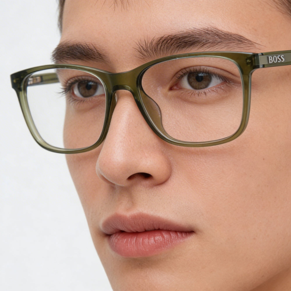 Hugo Boss 1570 Unisex Green Plastic Frame Green Polycarbonate Lenses Sunglasses 54mm Lens Width