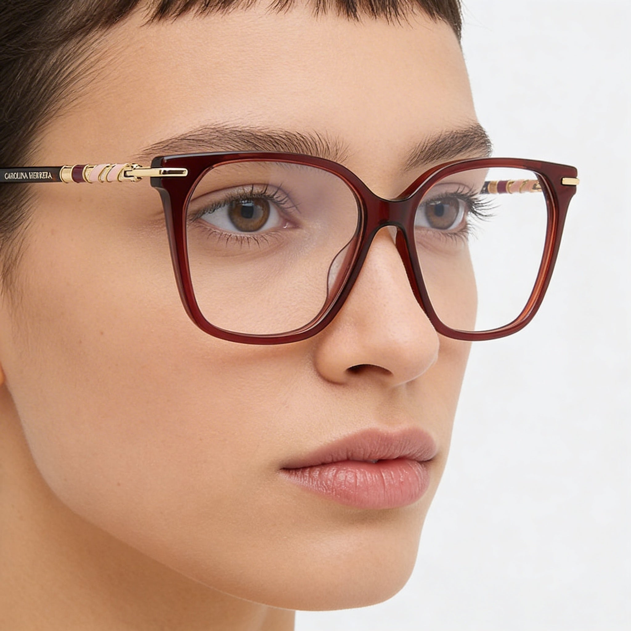 Carolina Herrera Her 0094 Unisex Plastic UV Protection Sunglasses Havana Castle Frame, Burgundy Havana Lenses 54mm, Photo 5