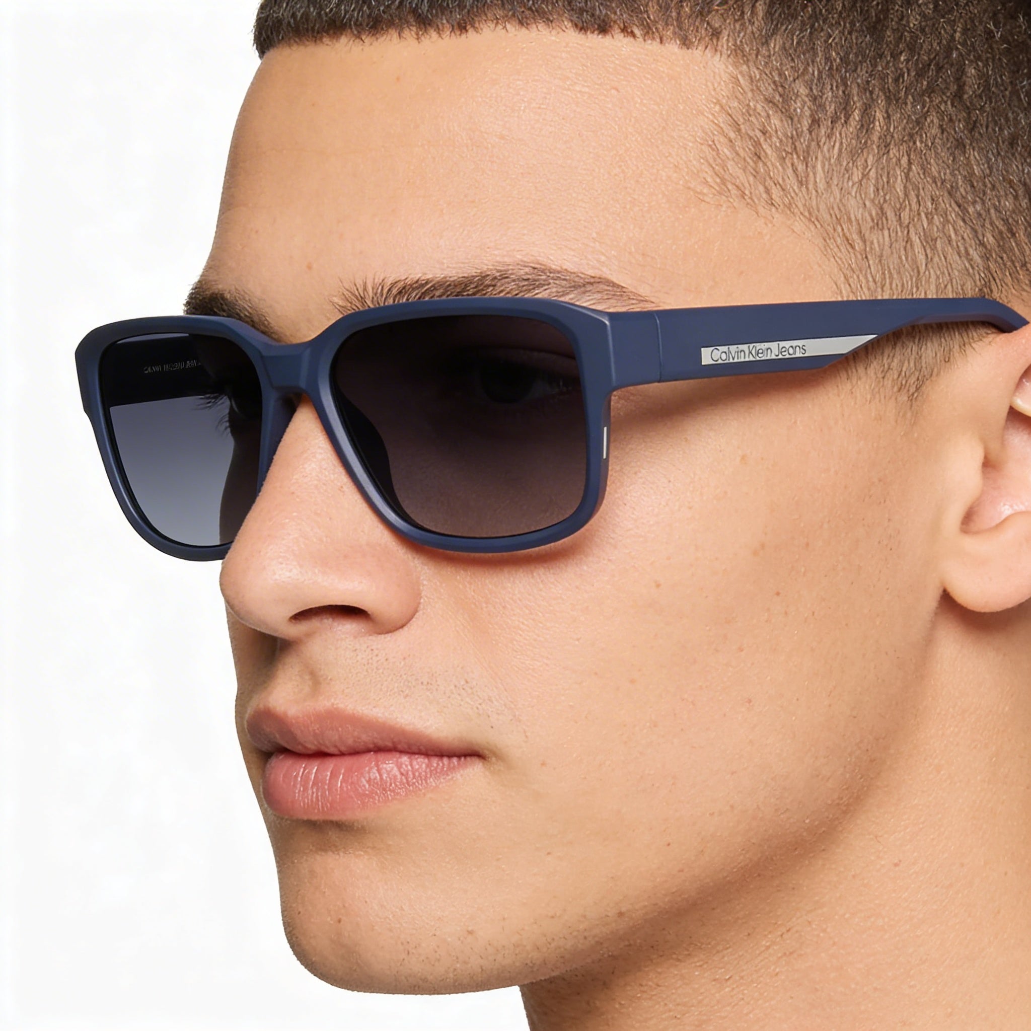 Calvin Klein Ckj21631s Men's Plastic Frame UV Protection Sunglasses, Blue with Gradient Grey Blue Lenses, Size L, Photo 5