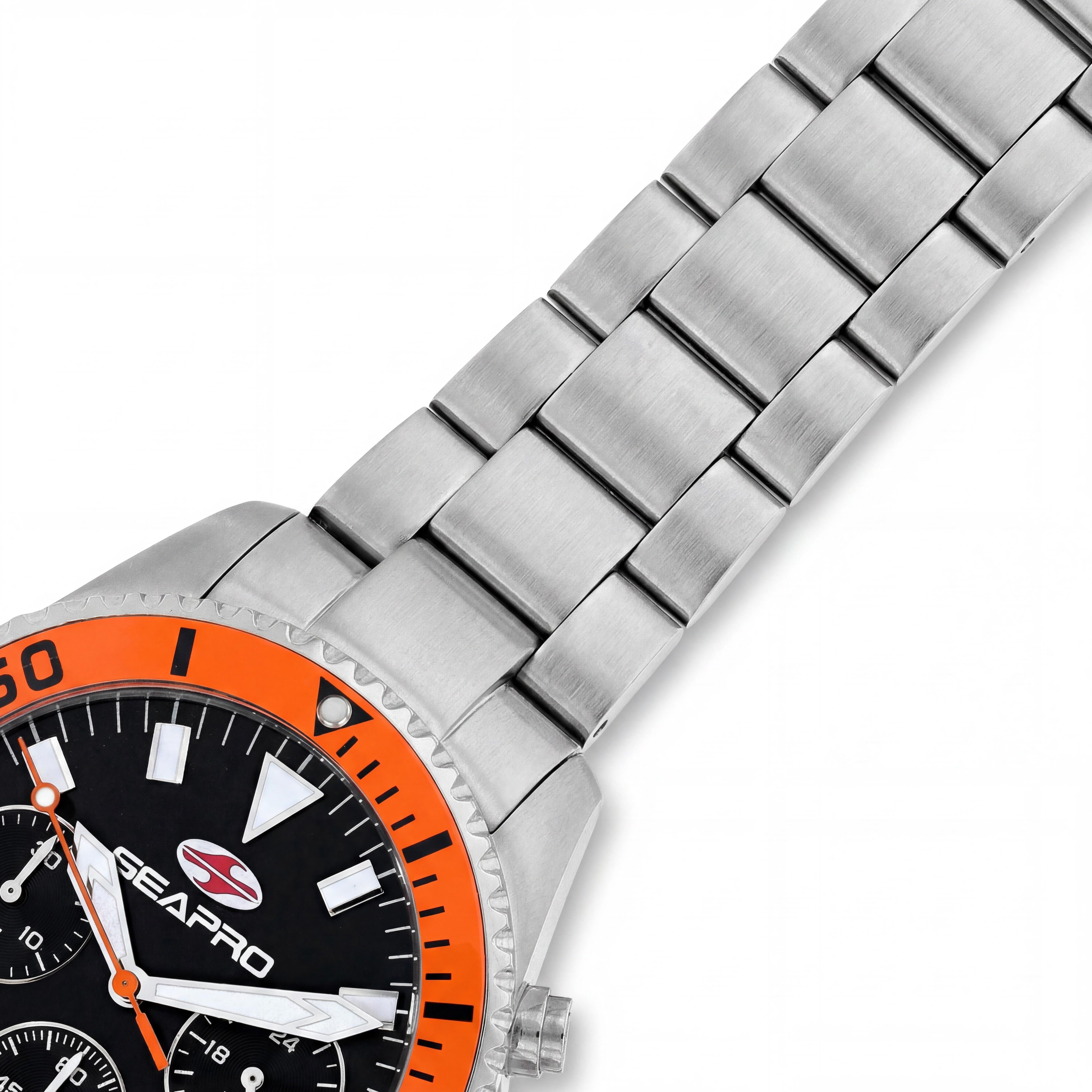 Seapro Men's Quartz SP4353 Movement Black Dial Stainless Steel Case & Bracelet, Scratch Resistant, Water Resistant Watch, Photo 3