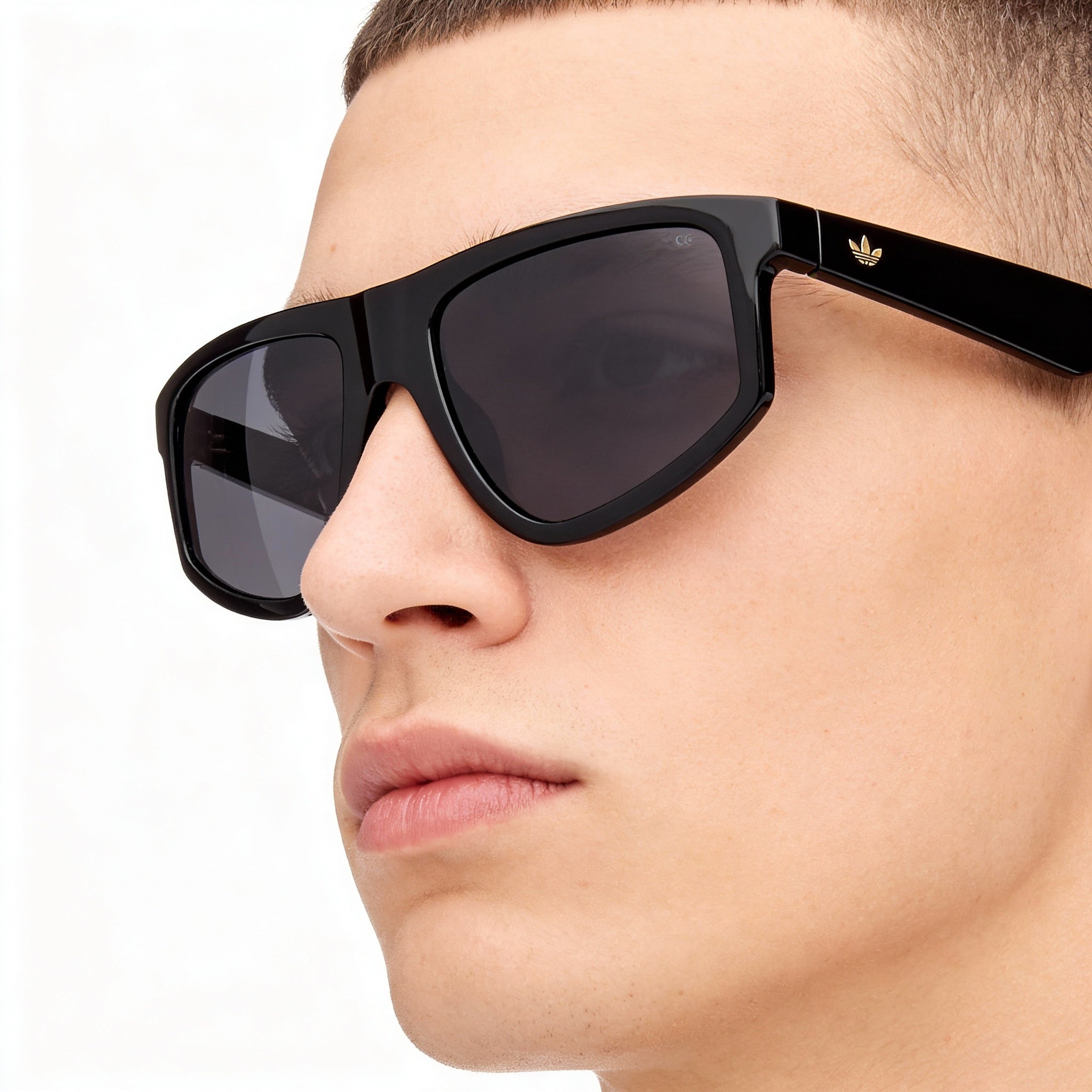 adidas Originals Or0108 Unisex Shiny Black Eyeglasses Frames, Ready for Prescription Lenses, Featuring Clear Demo Lenses, Photo 4