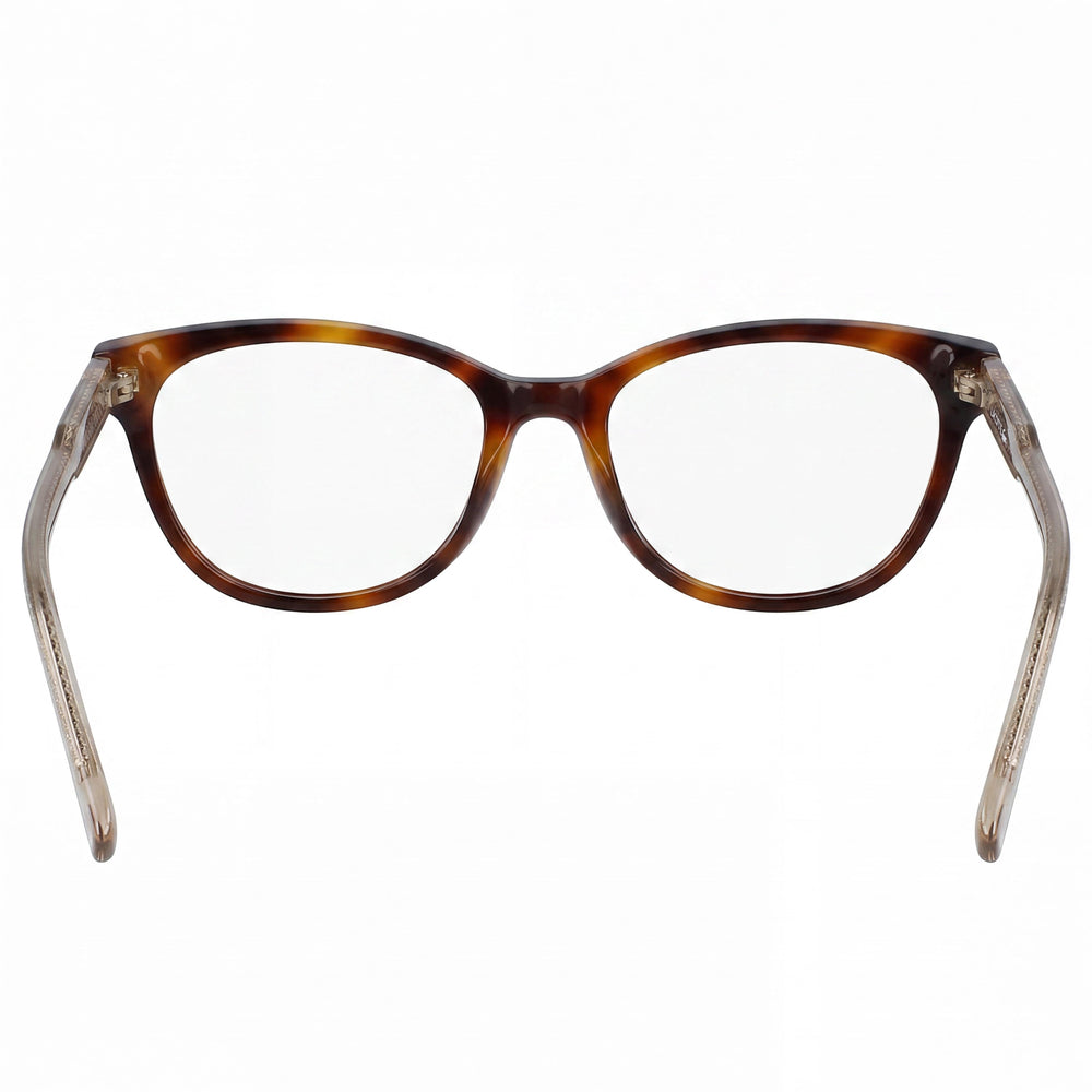 Gafas Unisex Lacoste con Montura de Metal Moderna en Havana, Aptas para Graduación con Lentes de Demostración Transparentes, 53mm