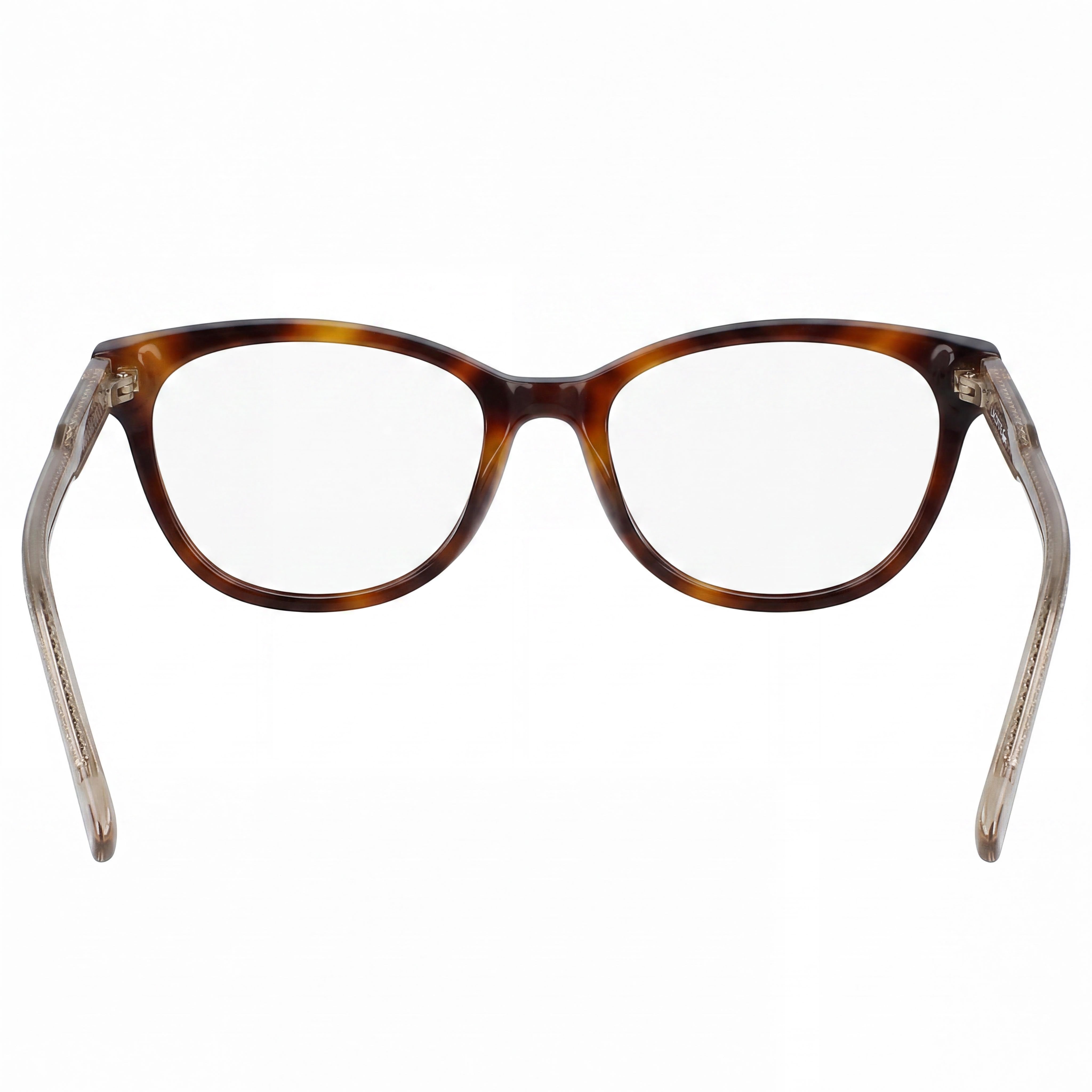 Gafas Unisex Lacoste con Montura de Metal Moderna en Havana, Aptas para Graduación con Lentes de Demostración Transparentes, 53mm, Photo 3