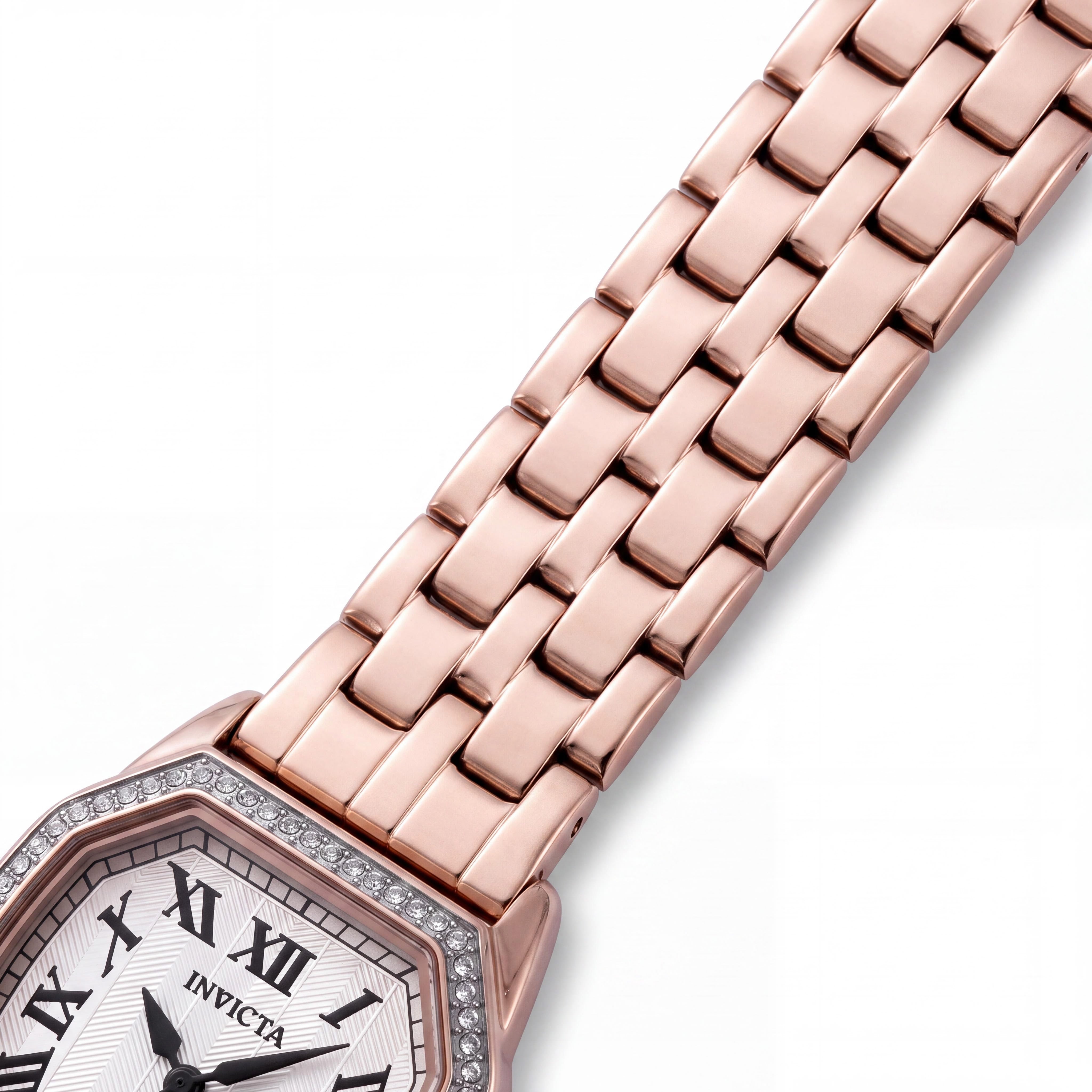 Invicta Wildflower 49039 Women's Rose-gold Stainless Steel Bracelet Quartz Watch 27mm Silver Dial, Photo 3