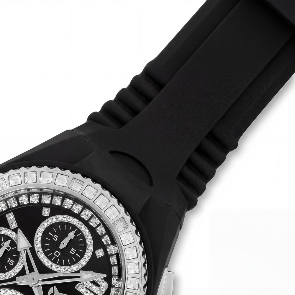 Technomarine Cruise TM-121192 40mm Unisex Chronograph Silver Case Black Dial Silicone Strap Watch