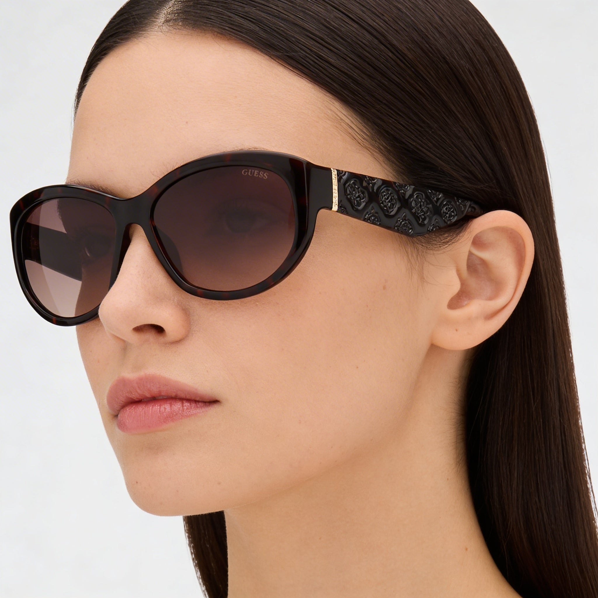 GUESS Moderne Women's Dark Havana Plastic Frame Gradient Brown Polycarbonate Lens UV 400 Sunglasses 60-16-125, Photo 4
