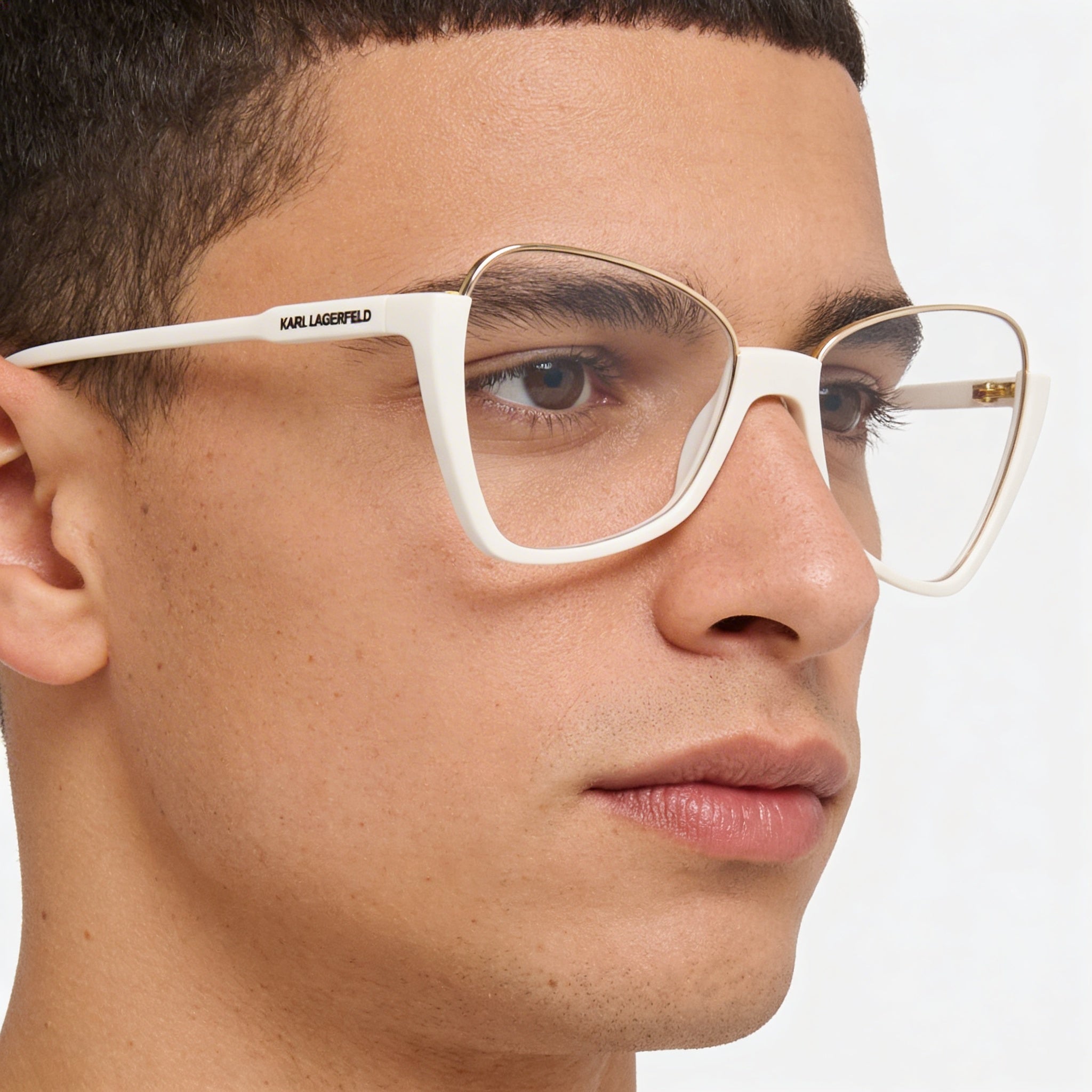 KARL LAGERFELD KL354 Men's Multicolour Metal Frame Glasses with Multi-coloured Lenses. Frame Size: 55-16-140., Photo 3