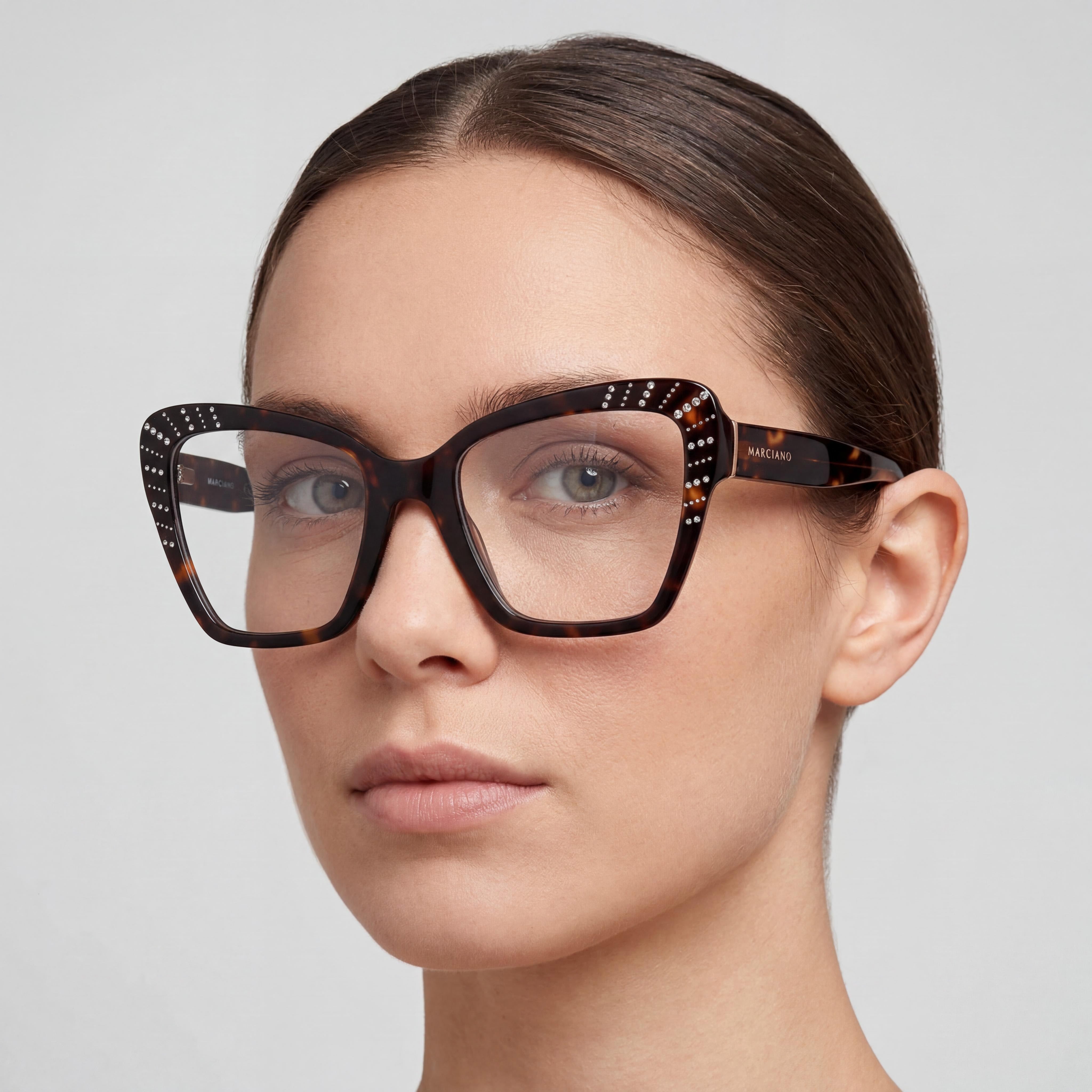 GUESS by Marciano Gm50034 Women's Plastic Dark Havana Eyewear Frames 53mm, Photo 4