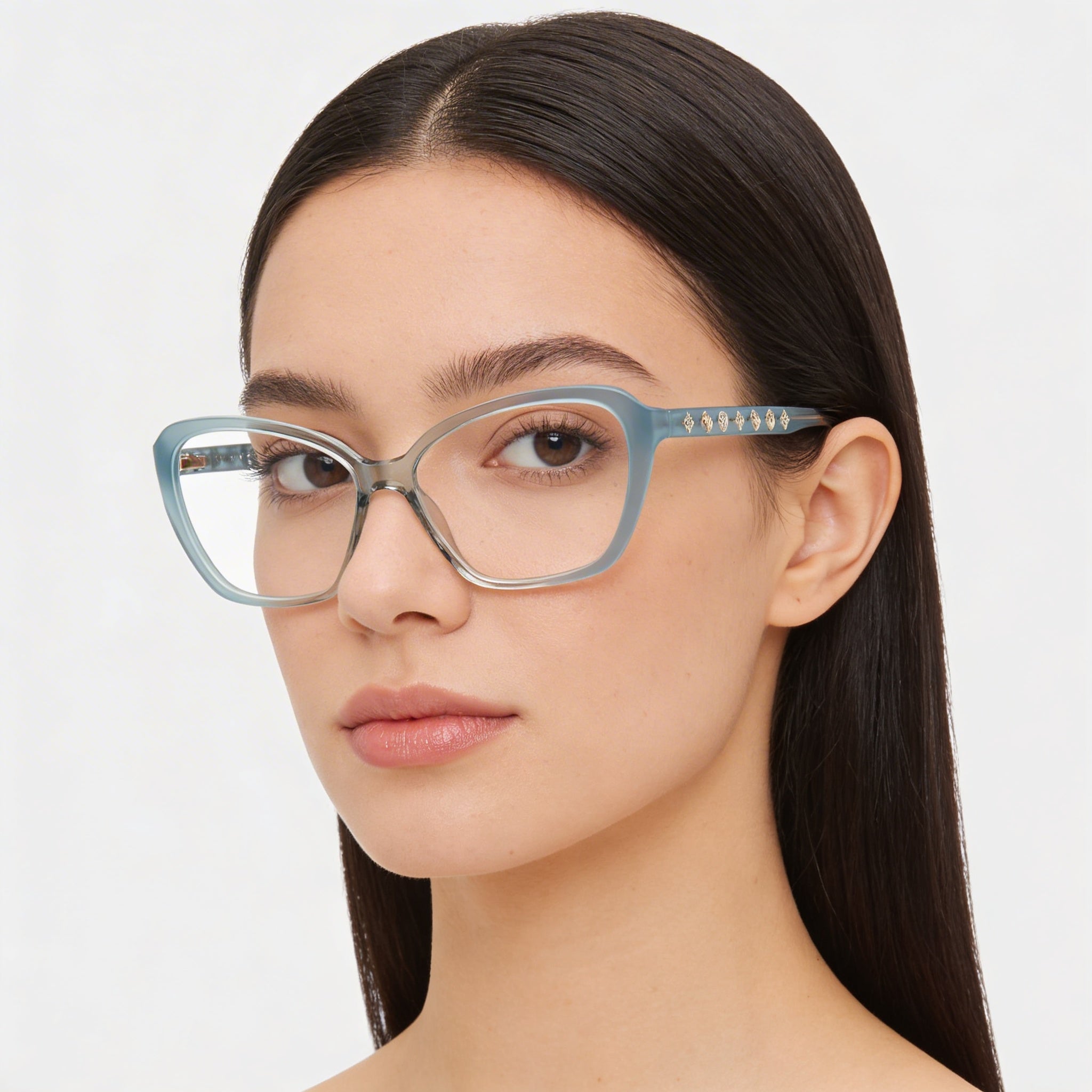 Marcolin GU50115 Women's Plastic Sunglasses with Turquoise Gradient Frame and Multicoloured Lenses, 2-14-140, Photo 4