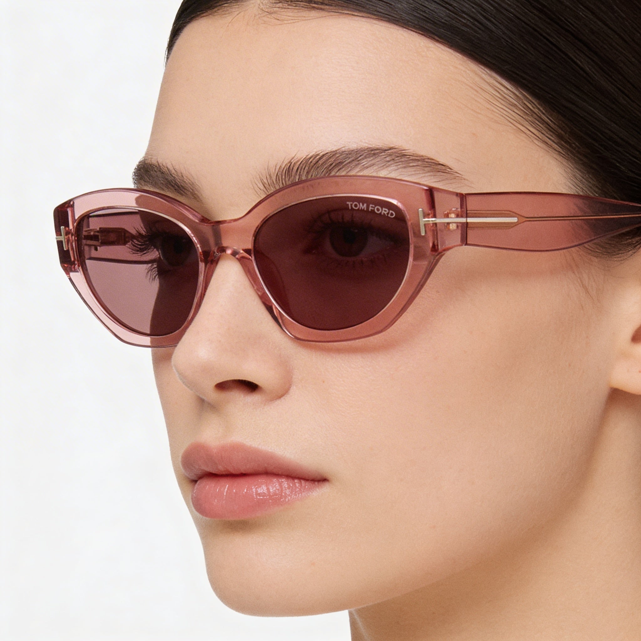 Tom Ford Classic Women's Multi-coloured Plastic Frame Brown Lens 55mm Bridge 19mm Sunglasses, Photo 4