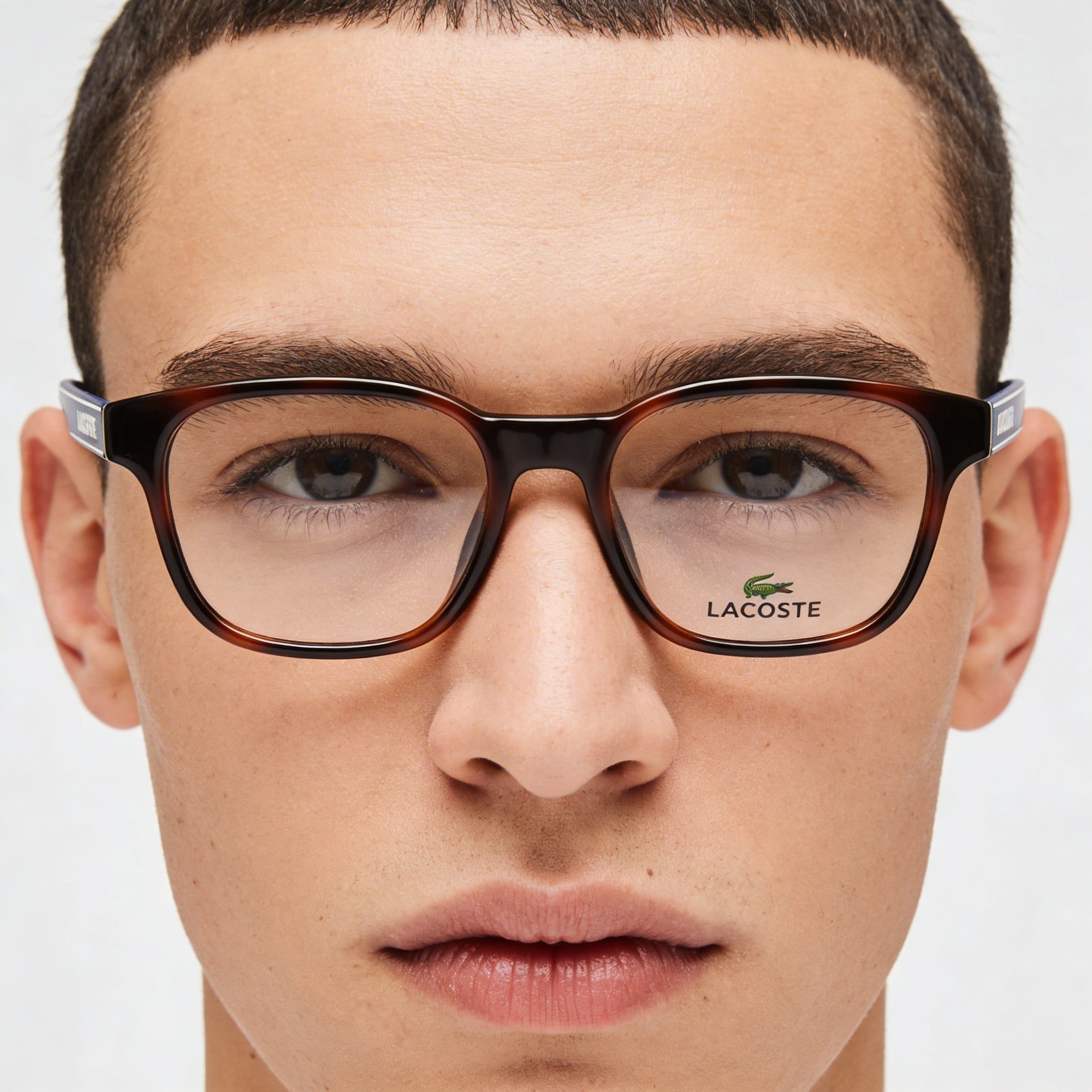 Lacoste Modern Unisex Optical Eyeglasses with Havana Plastic Frame featuring 49mm Lens Width, Photo 4