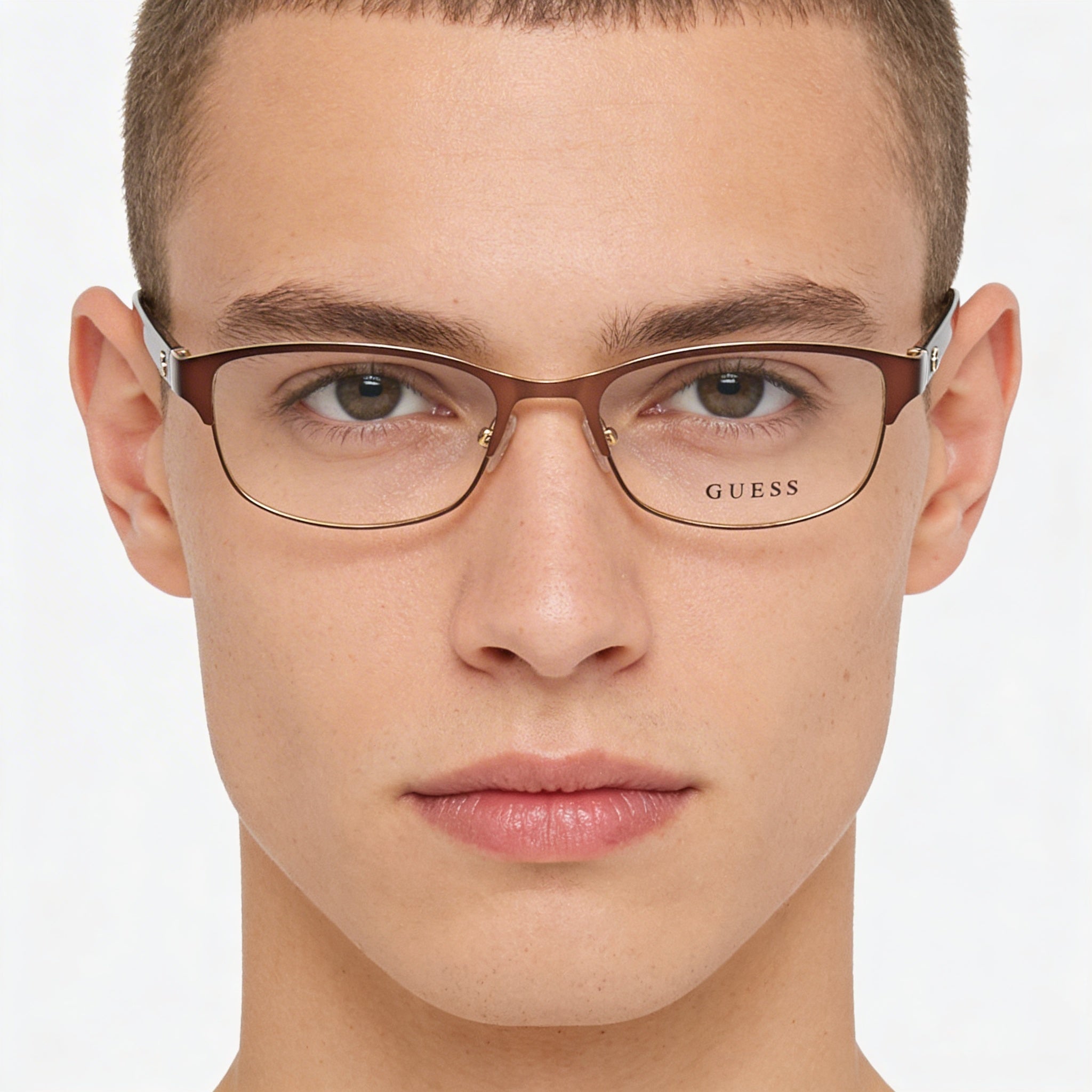 Guess Gu2614 Unisex Plastic Frame Eyeglasses Matte Dark Brown 52mm, Photo 3