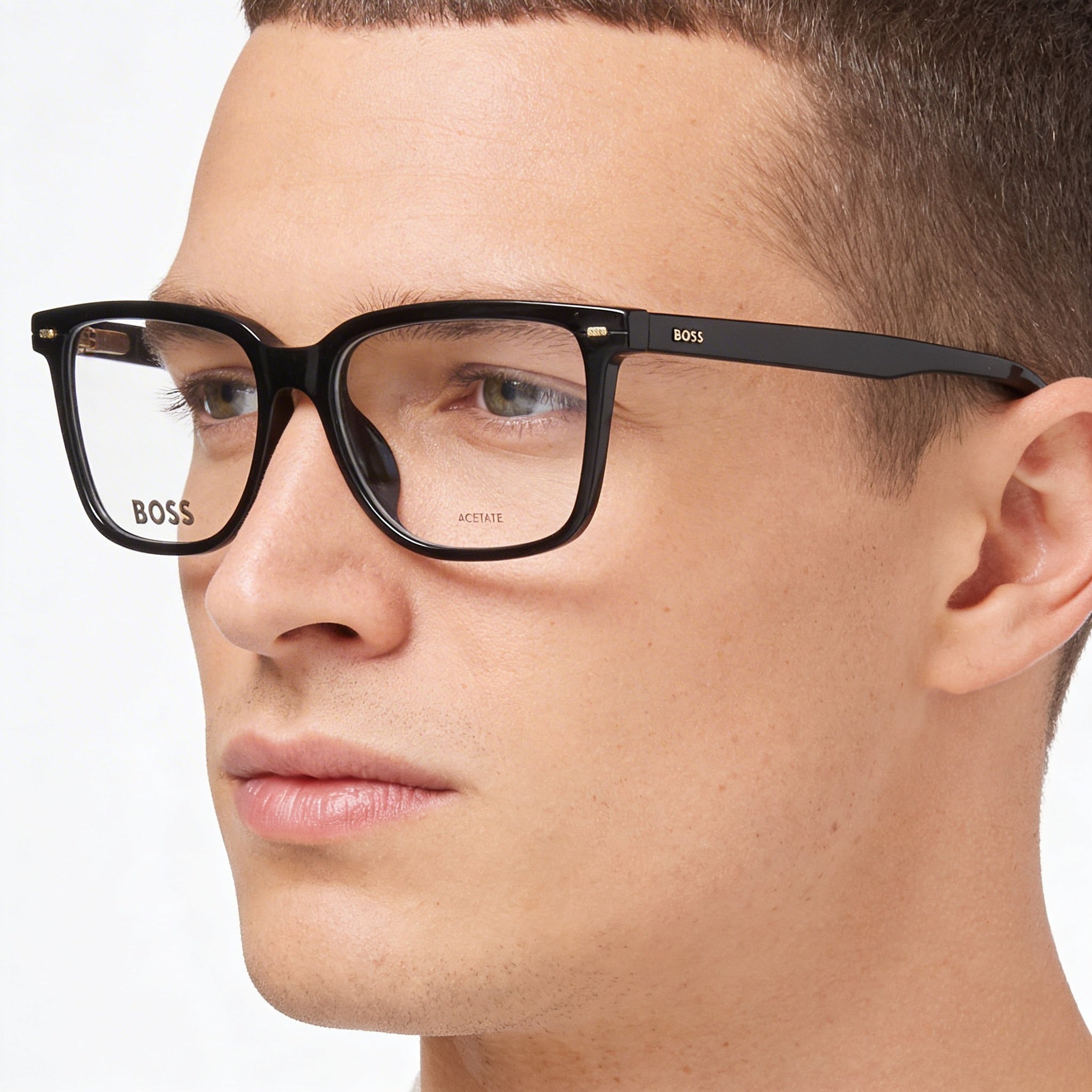 BOSS Audio Systems Gafas sin sol de acetato negro para hombre 55 mm, Photo 3