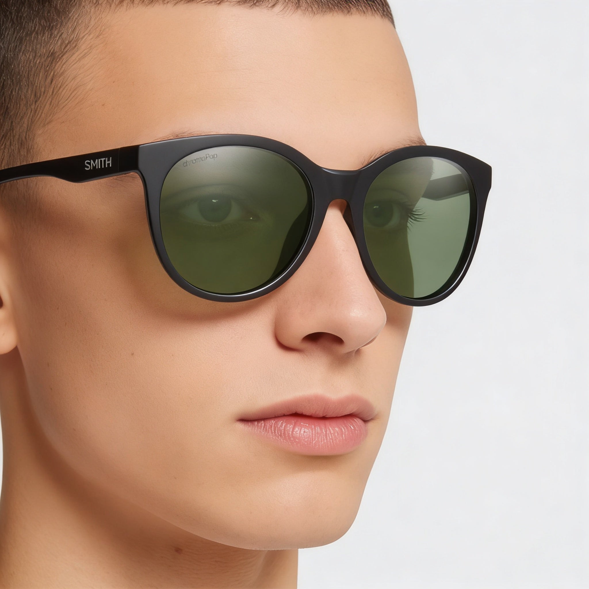 Gafas de sol unisex Smith Bayside de 54 mm con montura de metal negro mate, lentes polarizadas ChromaPop en gris y verde y protección UV, Photo 4