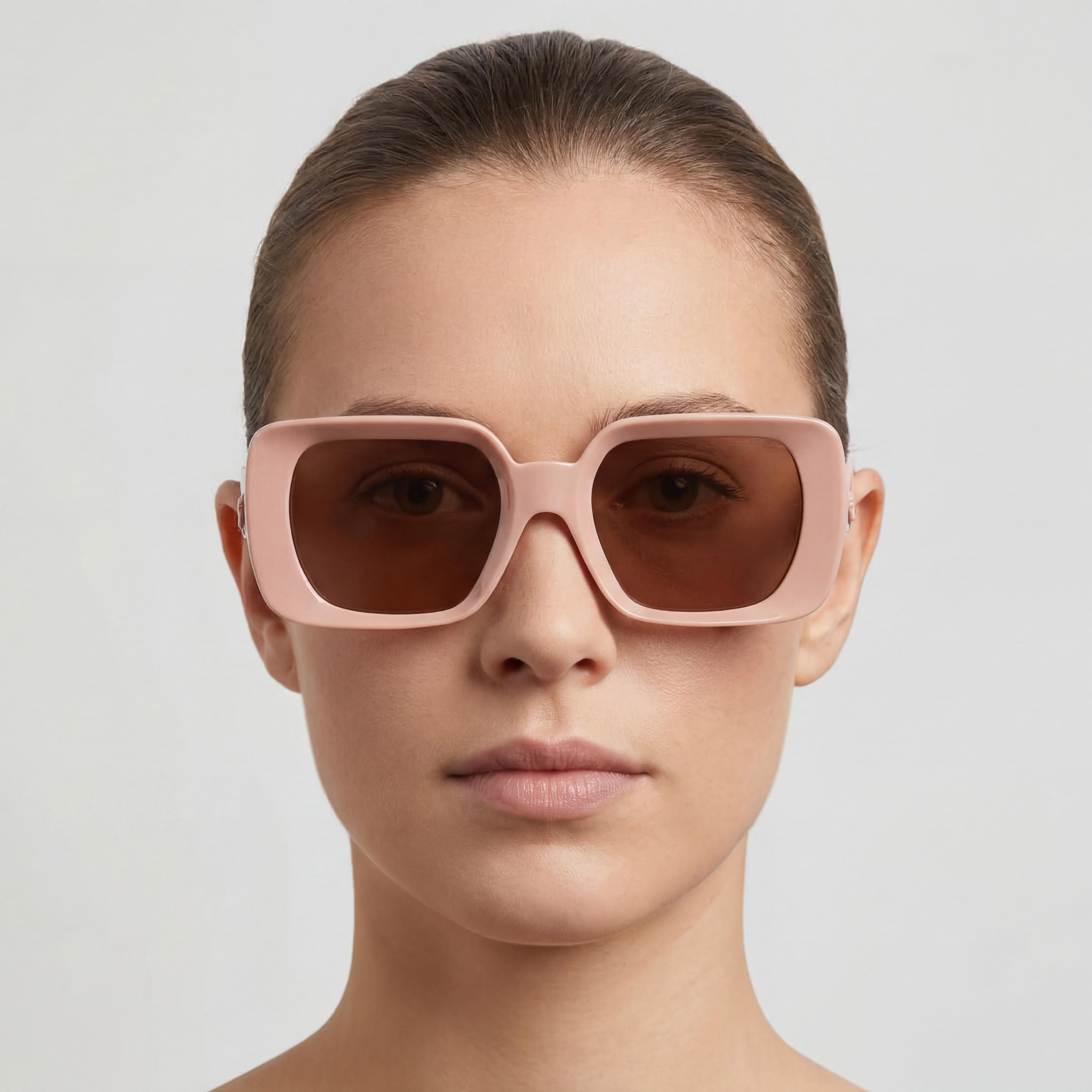Versace Ve 4473u Women's Beige Dark Brown Titanium Eyeglasses with Dark Brown Lenses, Lens Width 54mm, Photo 4