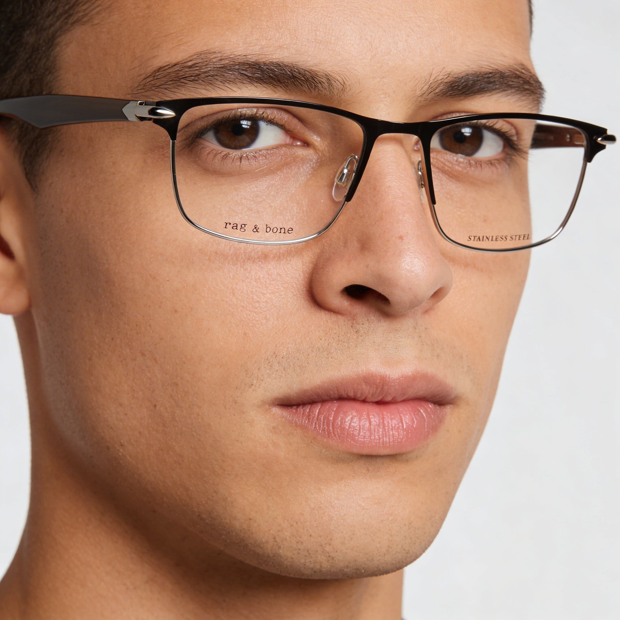 Rag & Bone Casual RNB7046 Men's Black Frame Sunglasses, Lens Width 55mm, Bridge Width 18mm, Temple Length 145mm, Photo 3