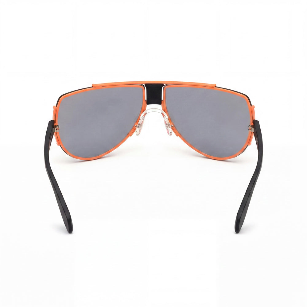 Adidas Contemporaneo Men's Metal Black Orange Frame Silver Smoke Mirrored Lens UV Protection 71mm