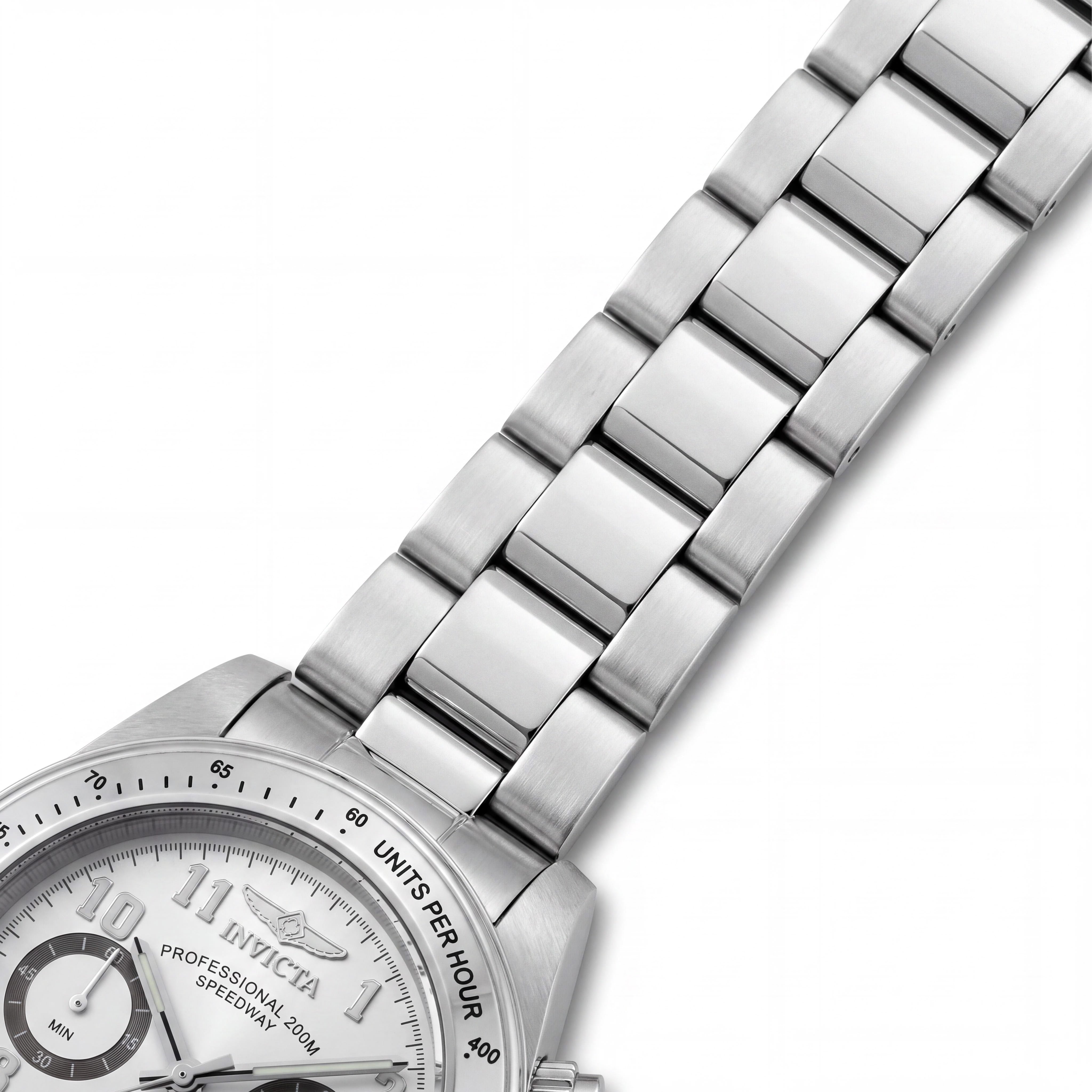 Invicta Speedway Men's 40mm Stainless Steel Case & Bracelet White Dial Quartz Chronograph Dive Watch, Photo 3
