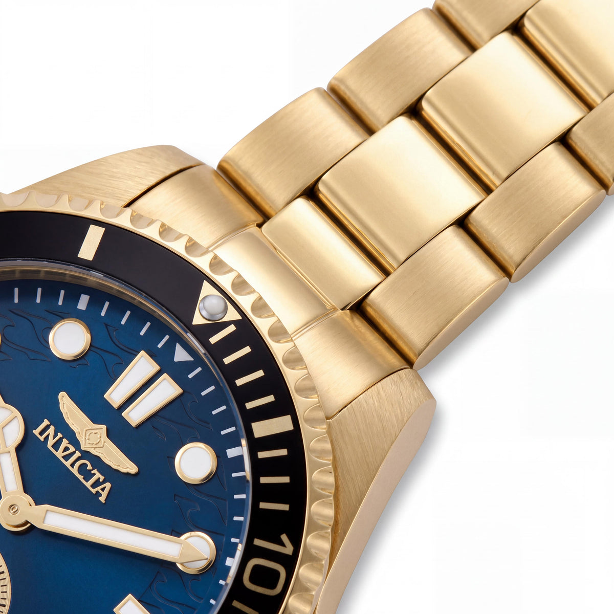 Invicta Pro Diver 49435 Reloj de Pulsera Unisex de Cuarzo de Acero Inoxidable Dorado con Esfera Azul de 43 mm, Resistente al Agua 10 ATM, Photo 3