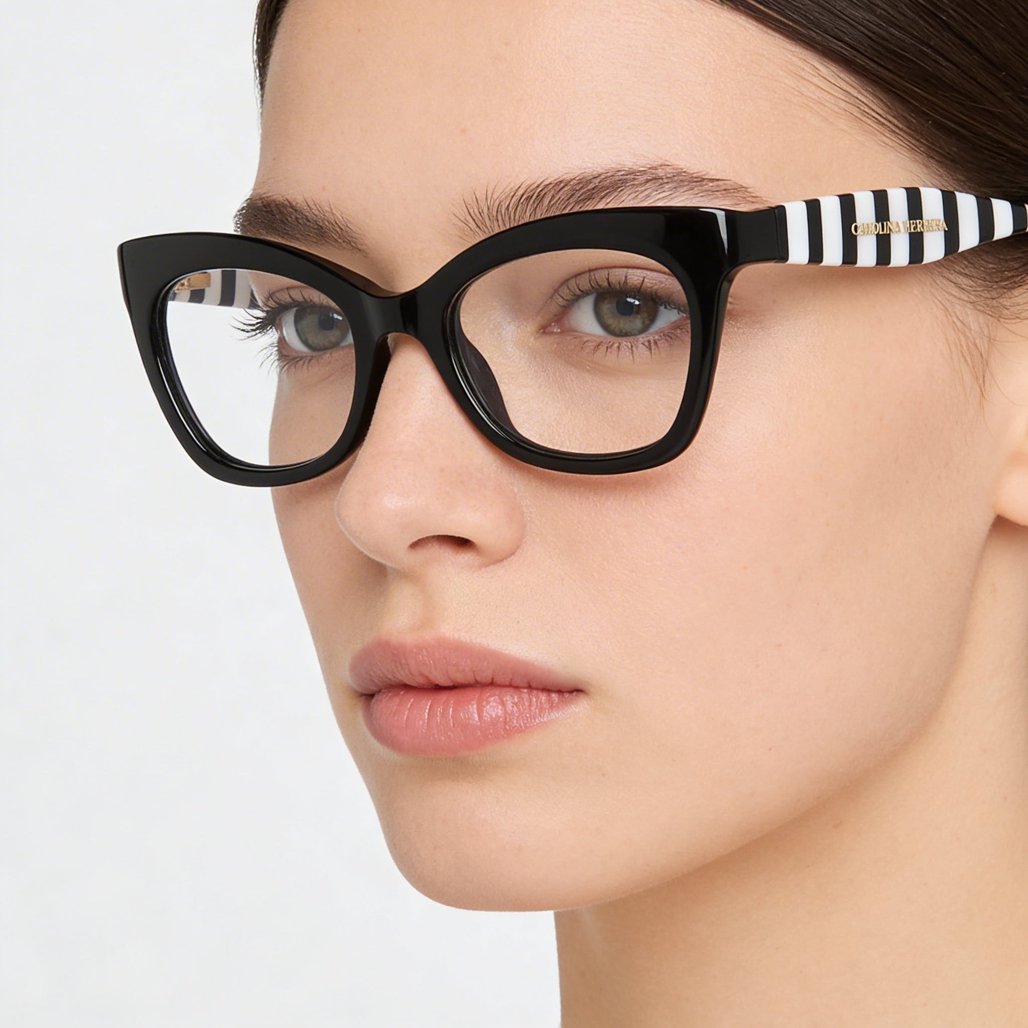 Carolina Herrera Modern Her 0089 Armazón Unisex de Acetato en Blanco y Negro con Micas a Juego en Blanco y Negro de 50mm, Photo 3