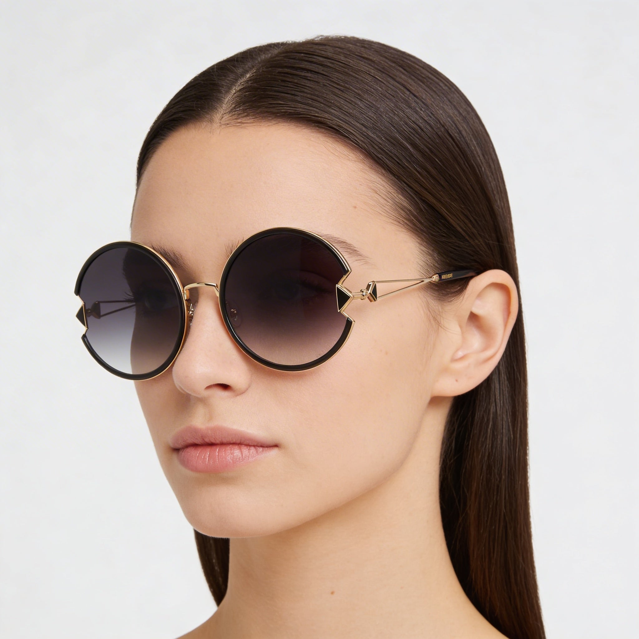 Missoni MIS 0074/S Women's Oval Stainless Steel Gold Black Dark Grey 100% UV Protection Sunglasses 59mm, Photo 3