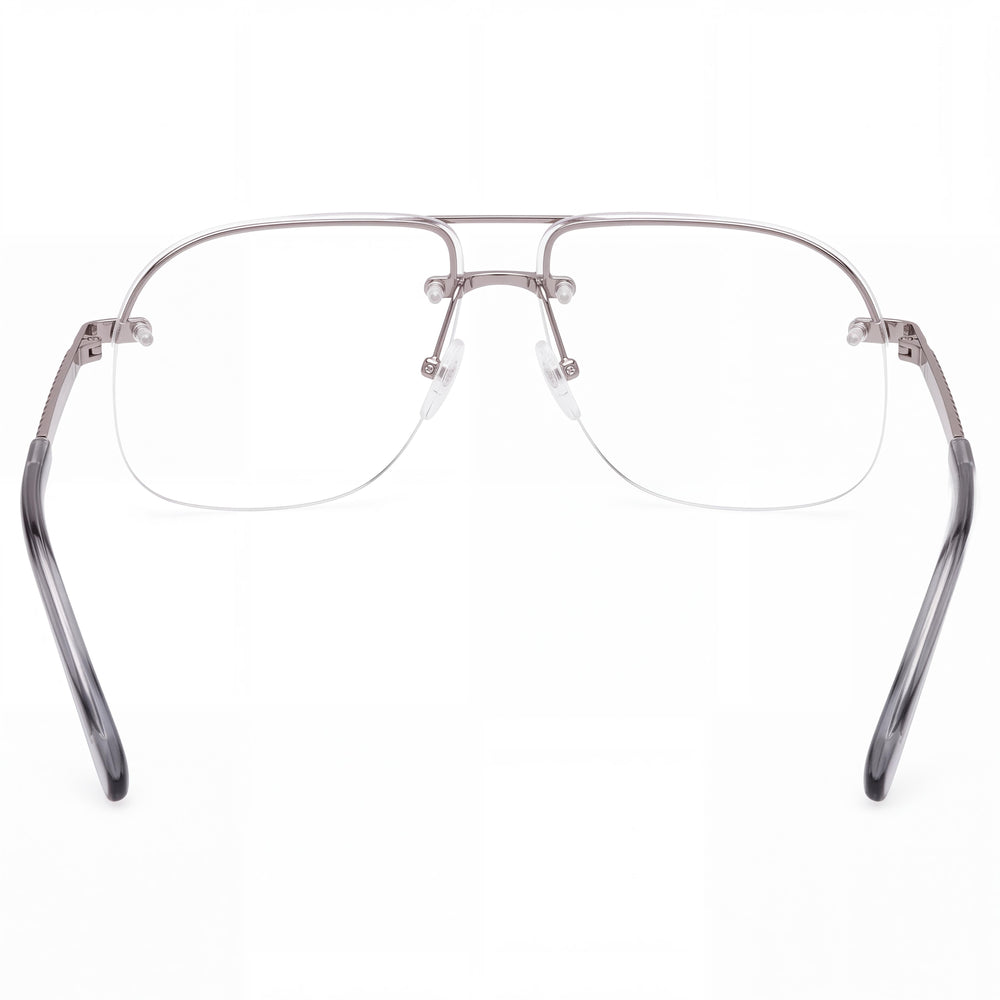 MCM WORLDWIDE MW5019-H Men's Semirimless Metal Light Ruthenium Eyeglasses with Clear Demo Lenses, Prescription Ready 59-12-145