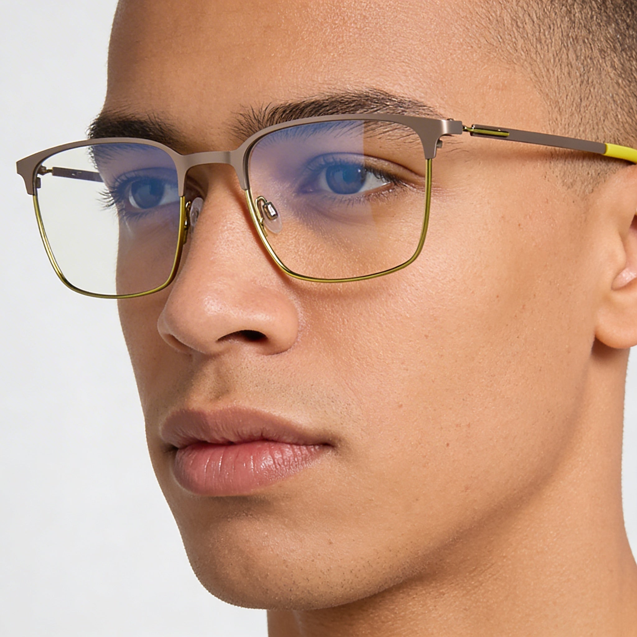 Flexon E1140 Unisex Acetate Frame Eyeglasses with Non- Lenses, Matte Grey/Matcha Green Frame and Lens Color 54mm, Photo 5