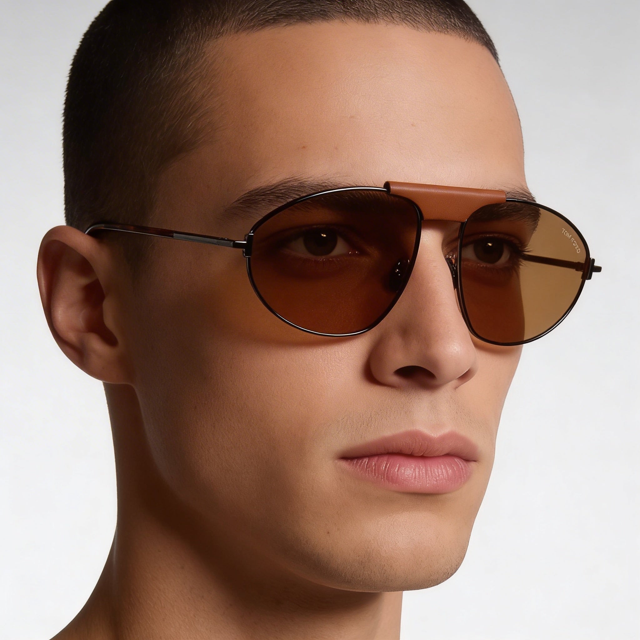 Tom Ford Ken Ft 1095 Men's Sunglasses with Brown Shiny Ruthenium Metal Frame and Brown Lenses 60mm, Photo 4