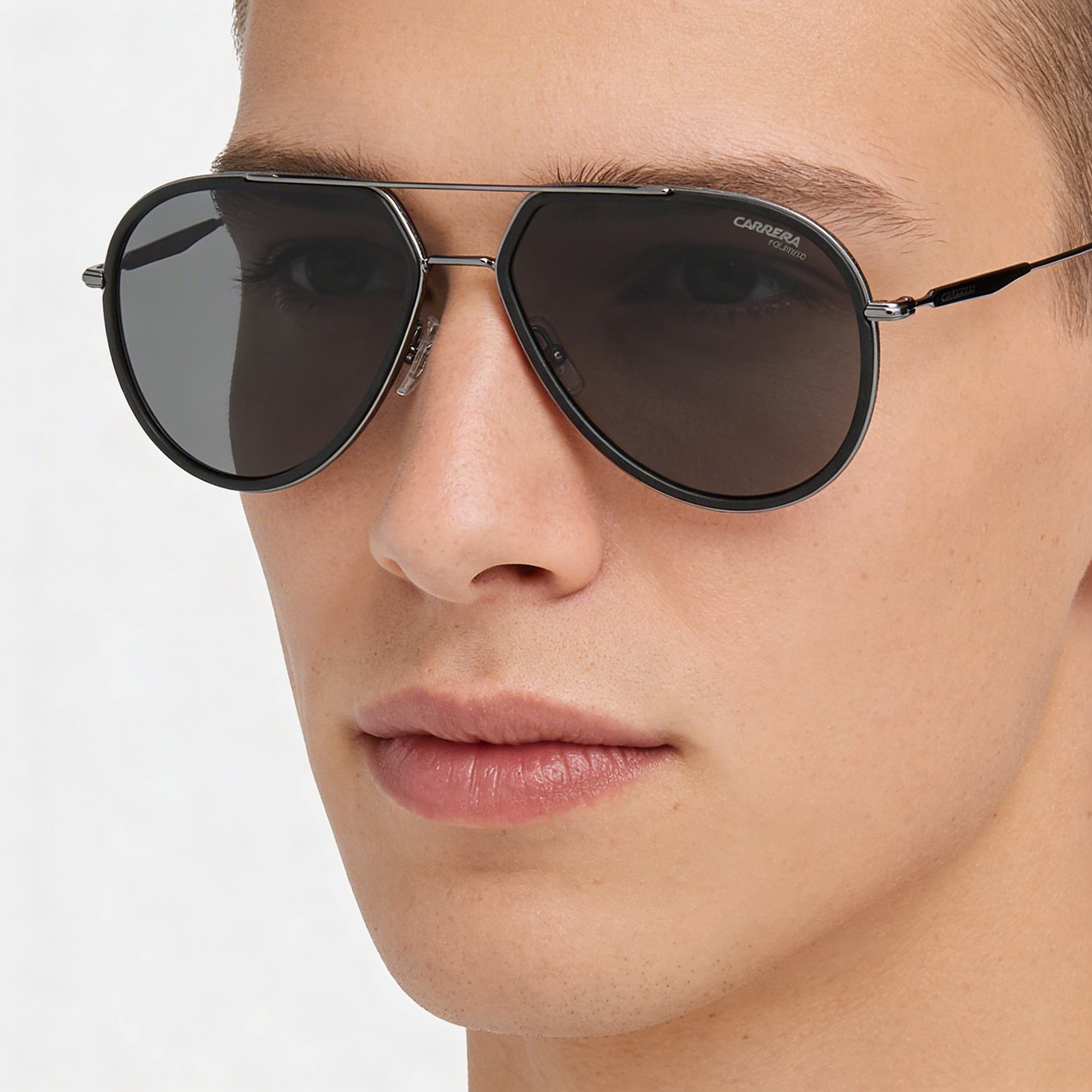 Carrera CARRERA 295/S Unisex Metal Frame Sunglasses with Matt Black Polycarbonate Lenses, 65.7mm Lens Width, Photo 3