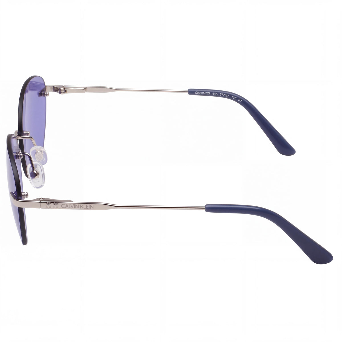 Calvin Klein 20102S Women's Oval Metal Frame Non-Polarized Sunglasses Cornflower Mirror 17-135mm, Photo 2