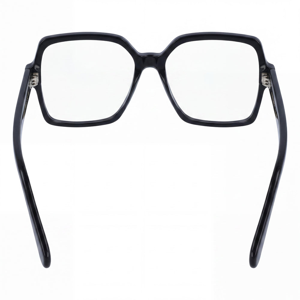 Ferragamo Sf3031 Eyeglasses for Women, Black Acetate Frame with Clear Polycarbonate Lenses, 56mm