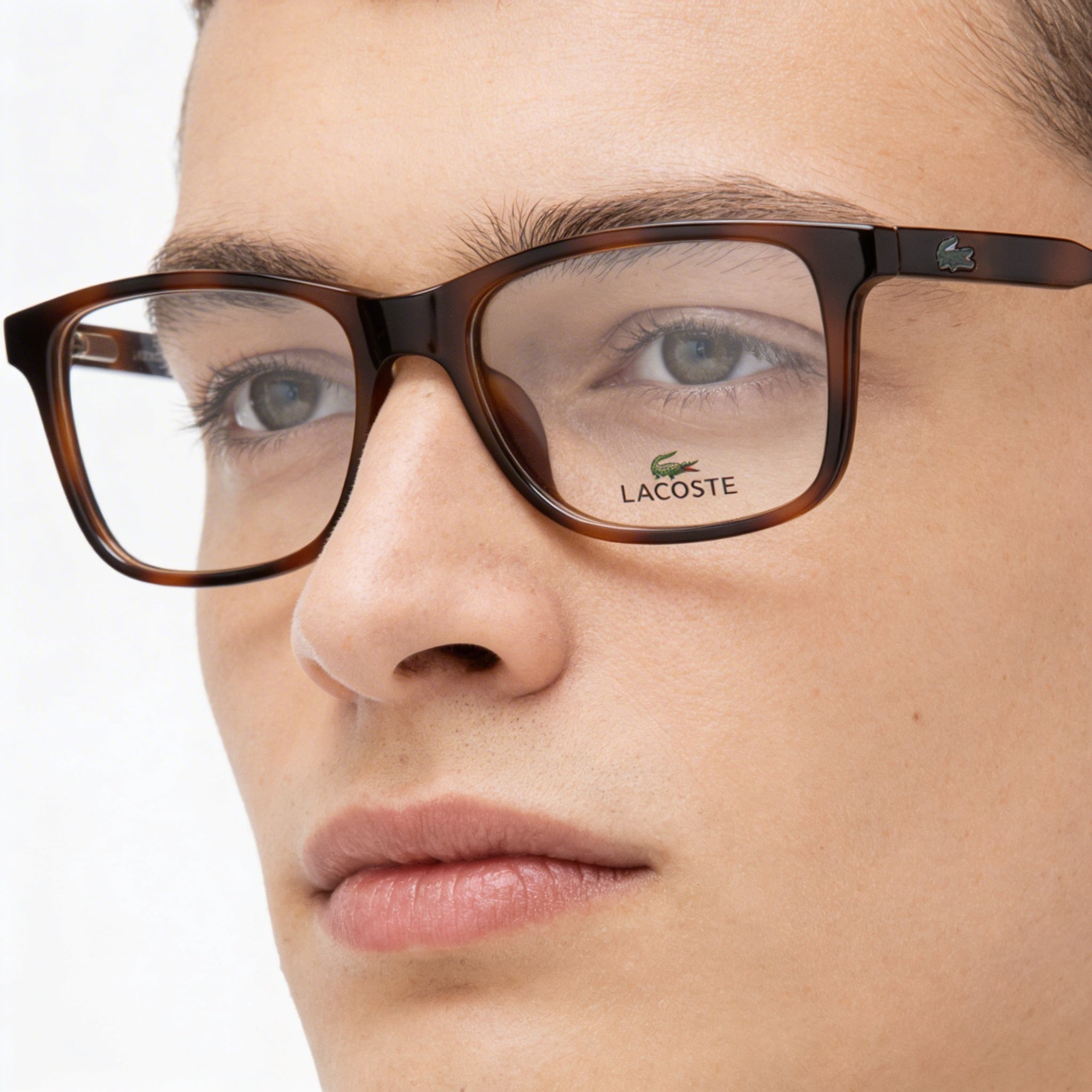 Lacoste Casual Style L3647 Unisex Eyeglasses featuring Injected Plastic Frame in Havana, 50mm Lens Width, Photo 4
