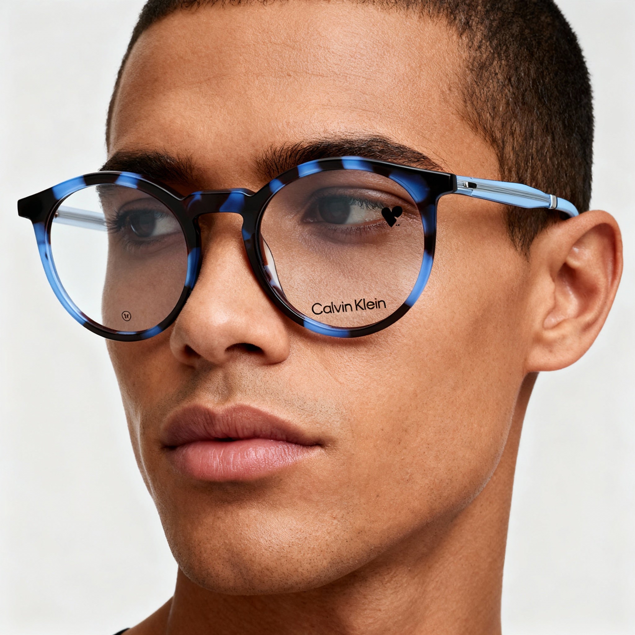 Gafas de sol polarizadas unisex Calvin Klein CK23515 con montura metálica en azul habana, ancho de lente de 50 mm, Photo 3