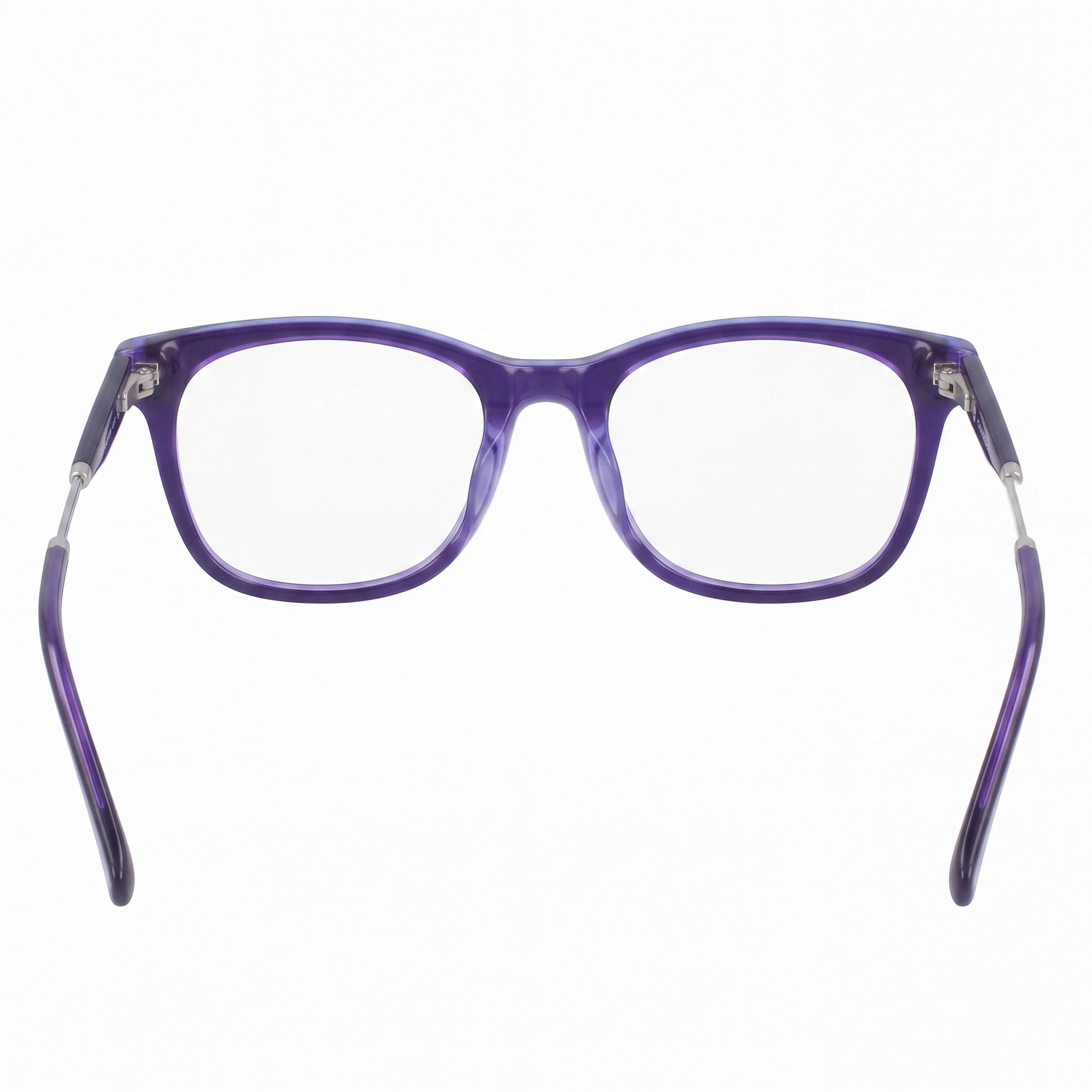 Calvin Klein Jeans Gafas de Mujer con Montura Rectangular de Propionato Azul Marino Púrpura Transparente 52mm, Photo 3