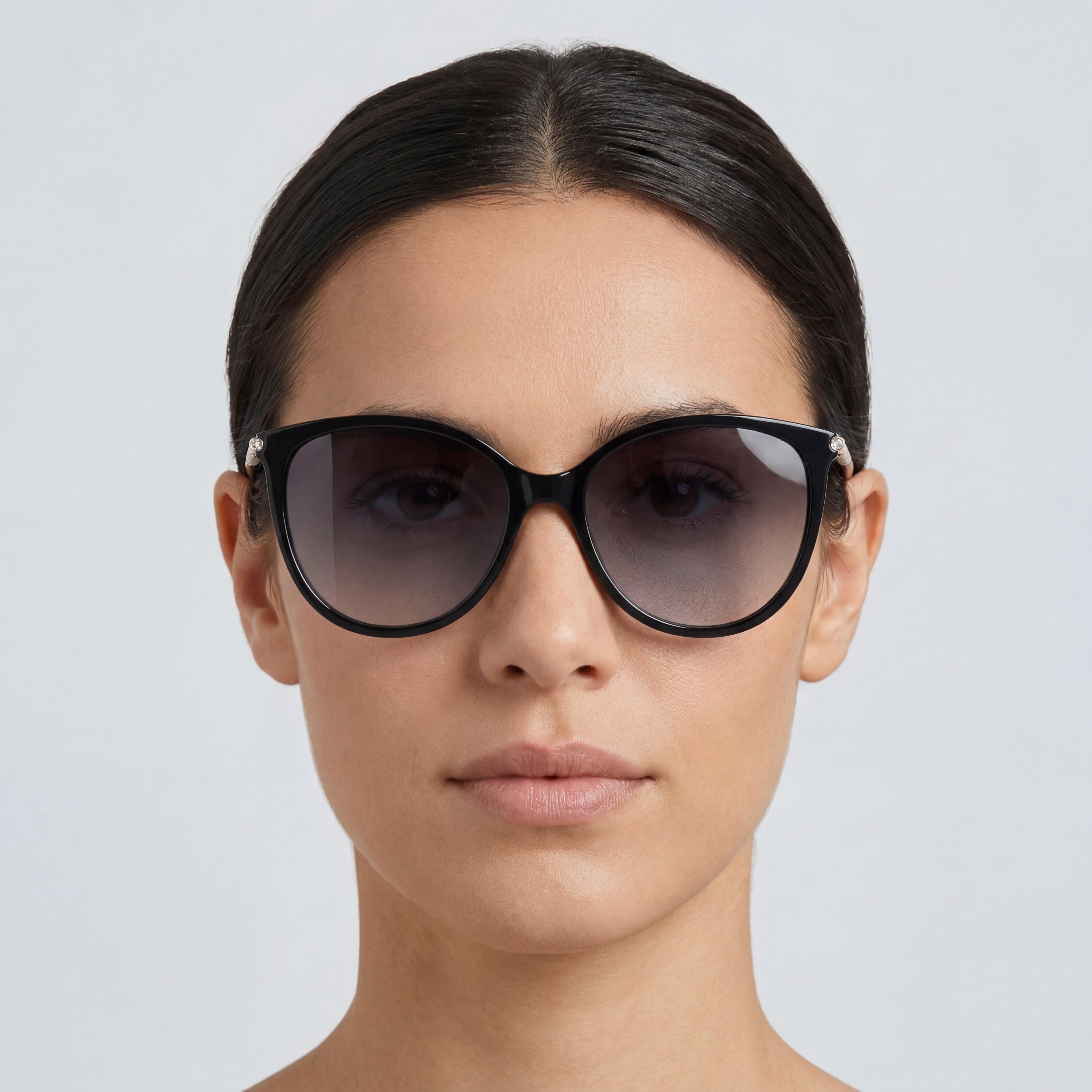 Carolina Herrera Her 0189/G/S Gafas de sol de mujer con protección UV, armazón de plástico, color negro/dorado, sombreado gris oscuro 57 mm, Photo 4