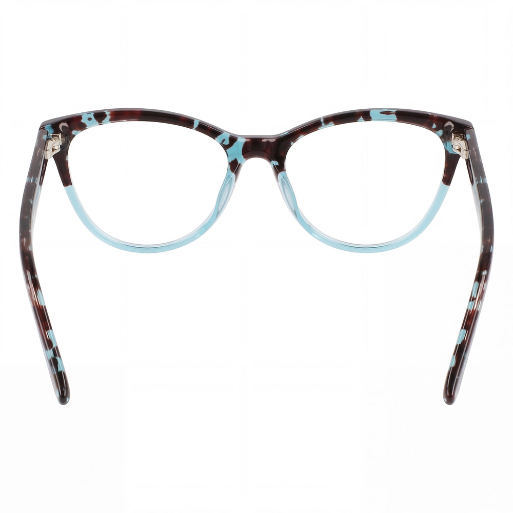 Calvin Klein CK21519 Unisex Cat Eye Eyeglasses, Transparent Blue Havana Plastic Frame, 53mm