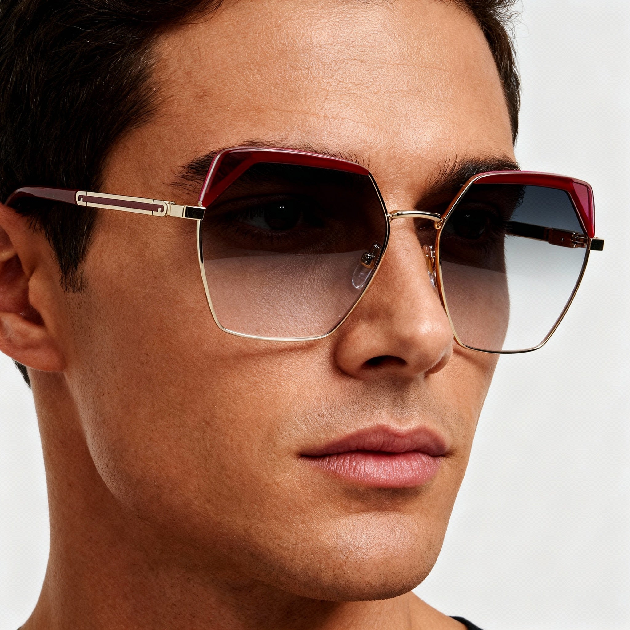 Furla Modern VFU674V Men's Oro Chiaro Lucido Metal Frame Optical Eyewear, Non-polarised Polycarbonate Lens, 55-15-135, Photo 4