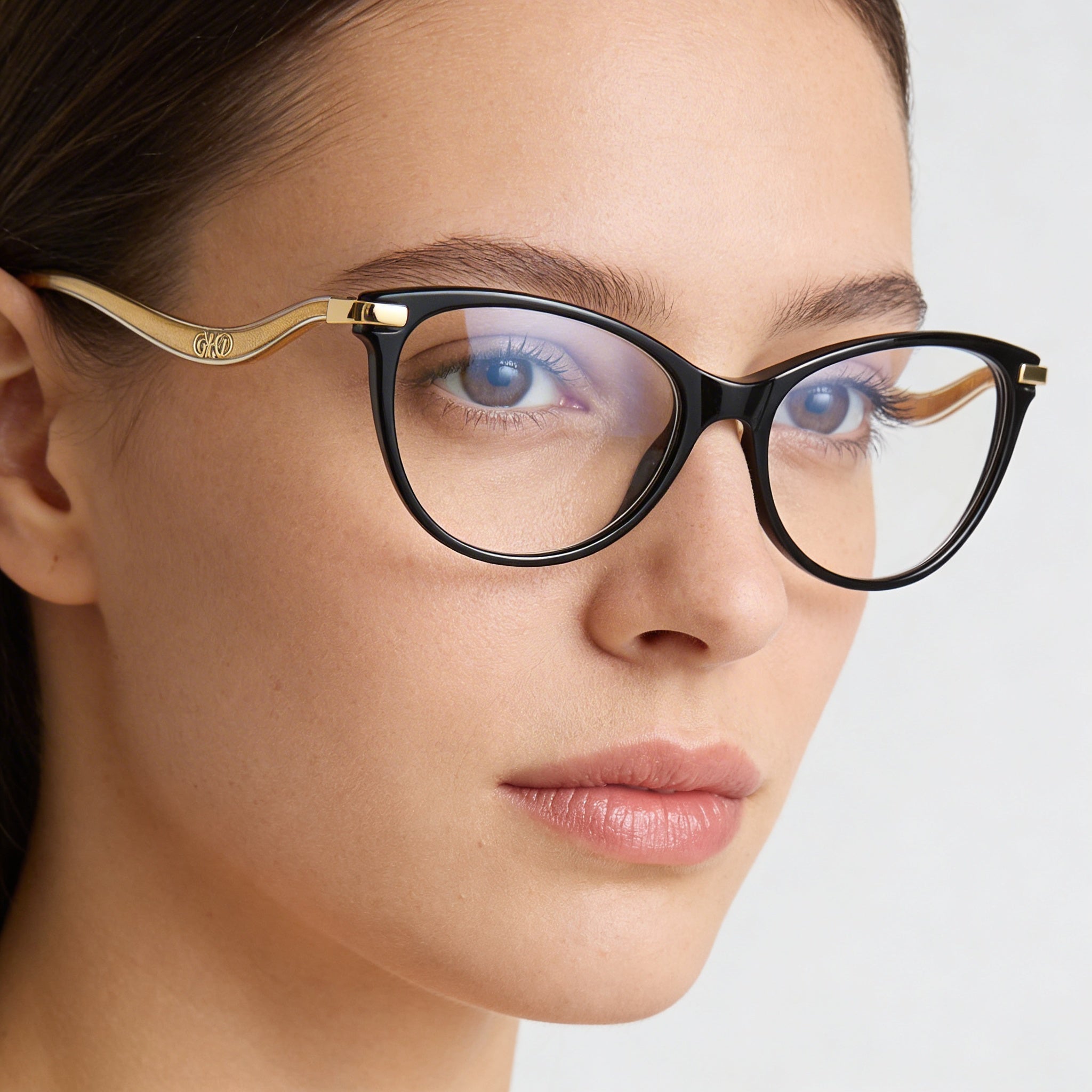 Jimmy Choo Jimmy Choo 258 Women's Black Cat-Eye Acetate Optical Frame with Wave Temples 54mm, Photo 3