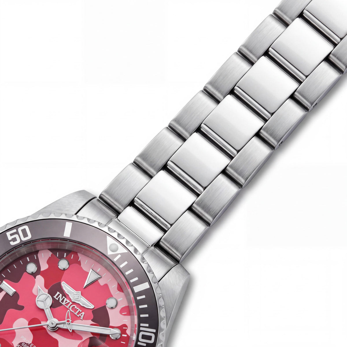 Invicta Pro Diver 48568 Men's Quartz Stainless Steel Bracelet Red Dial Watch 40mm 20 ATM, Photo 3
