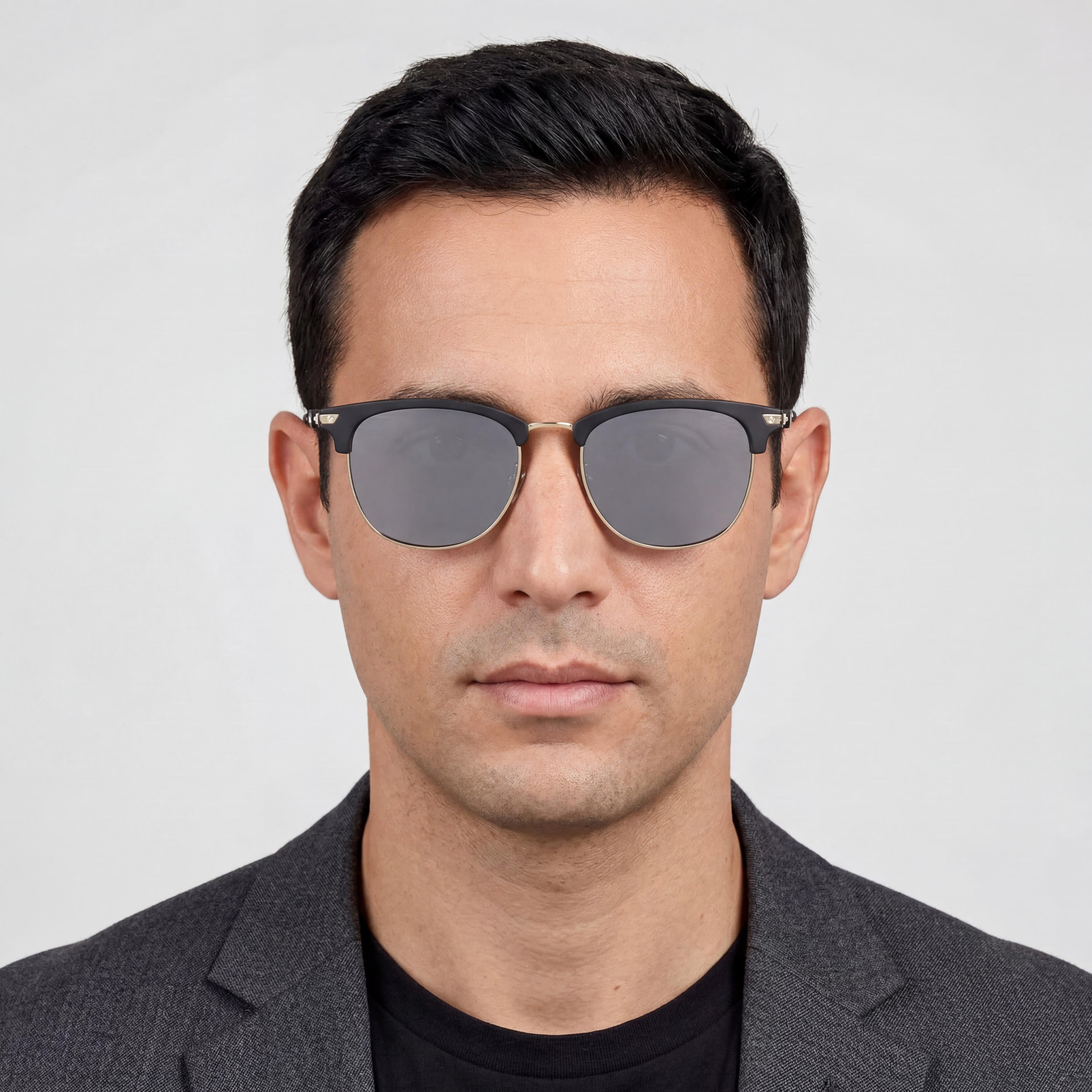 adidas Originals Gafas de Sol Casuales para Hombre Metal Negro Mate Humo Protección UV 53mm, Photo 4