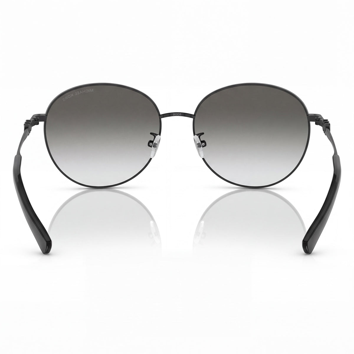 Michael Kors 0MK111910058E57 Women's Round Metal Black Grey Gradient Frame Gradient Grey Lens UV Protected Sunglasses 57mm, Photo 4
