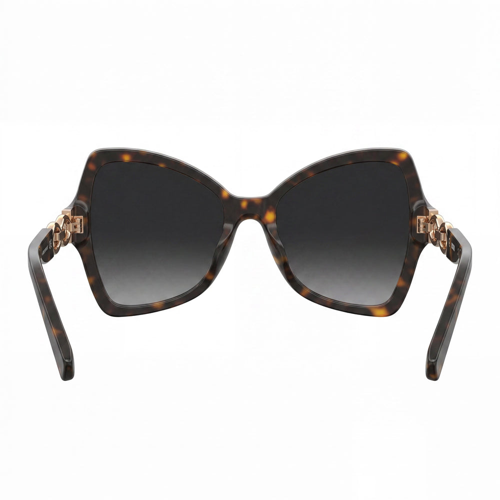 Moschino Women's Casual Havana Plastic Frame Blue Shaded Lenses UV Protection Sunglasses 54-19-140mm
