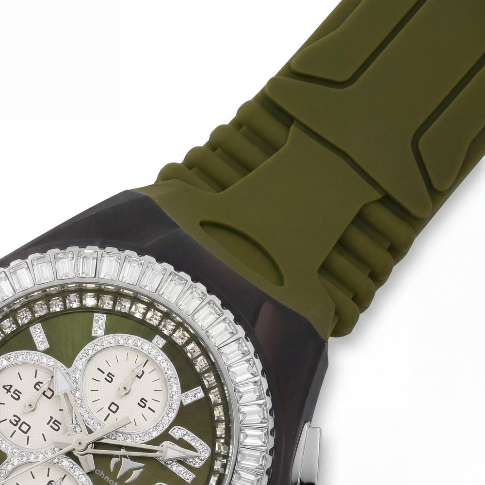 Technomarine TM-121183 Men's Chronograph Quartz Movement 45mm Green Luminous Water Resistant Watch