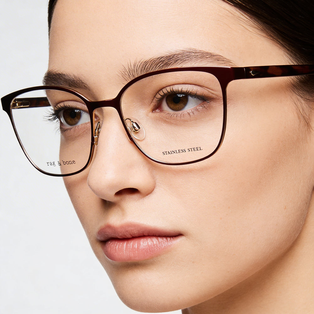 Gafas de sol rag & bone Modern para mujer con montura de aleación de acero y lentes azules de 53 mm de ancho