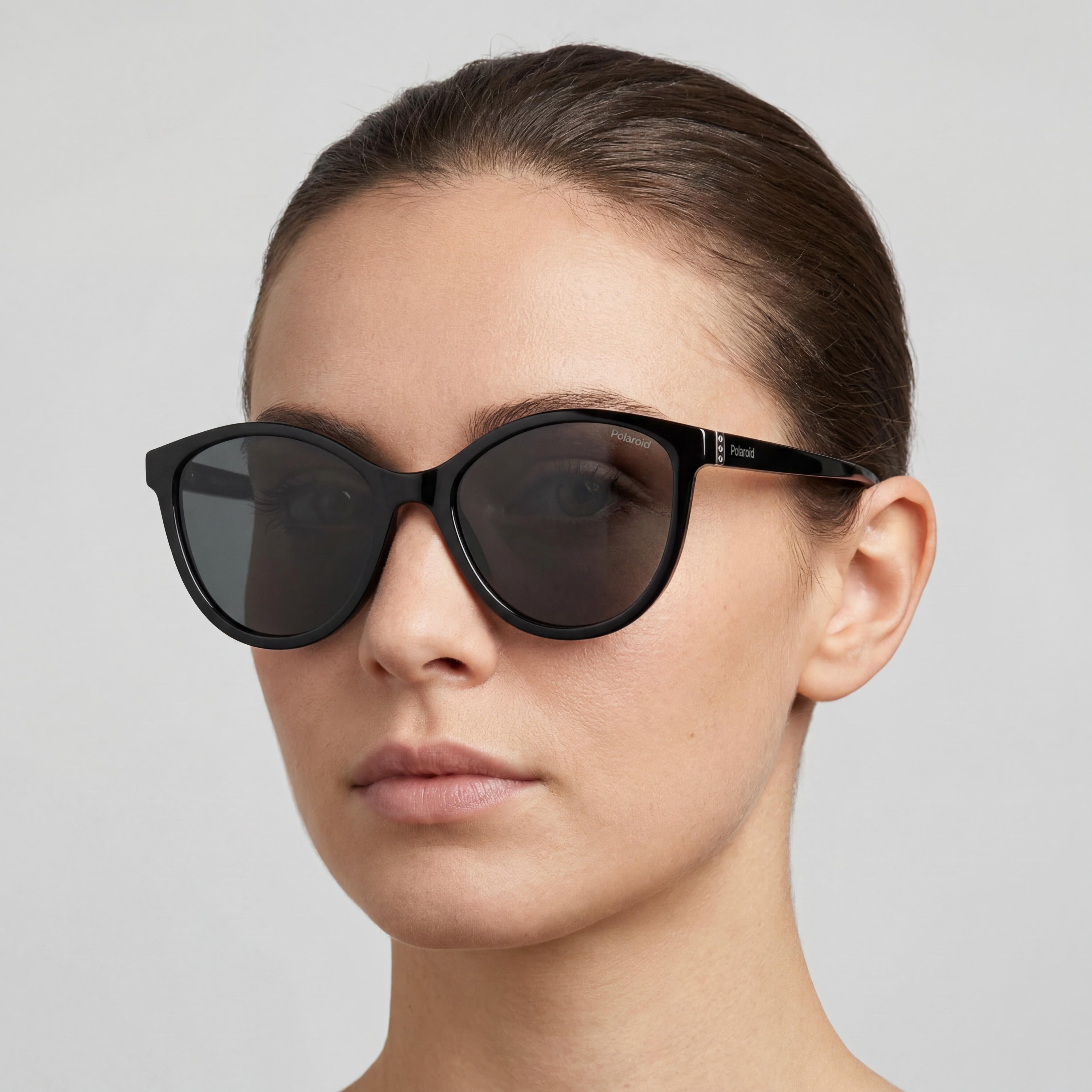 Polaroid Eyewear Pld 4133/S/X Women's Black Polycarbonate UV Protection Grey Polarized Sunglasses 55mm, Photo 4