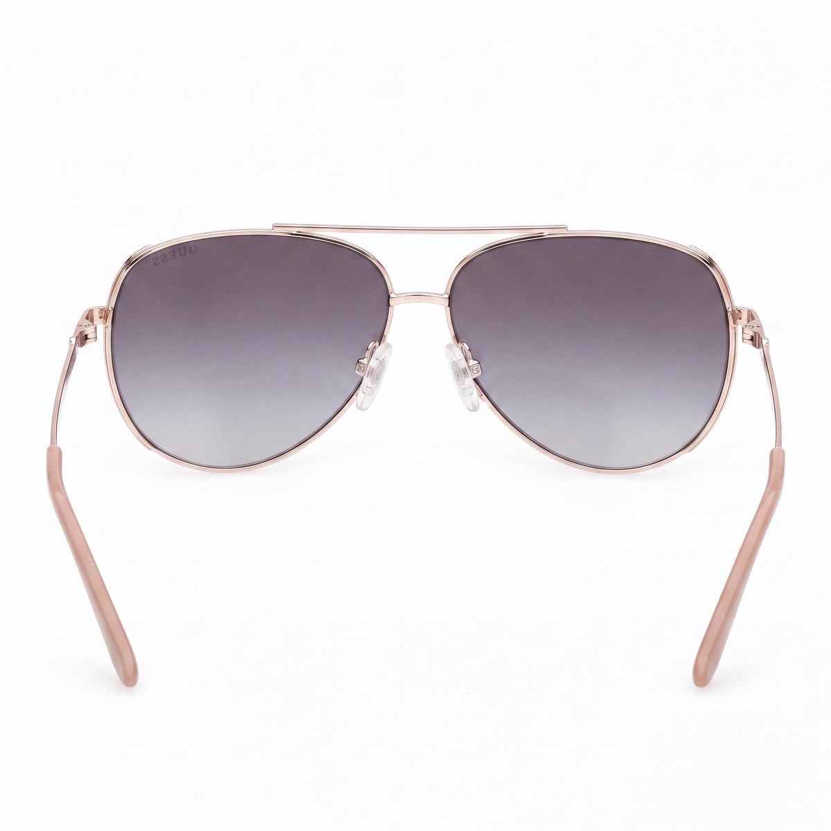 GUESS Gu00193 Gafas de sol de mujer con montura de metal dorado pálido brillante, lentes ahumadas degradadas y protección UV 58 mm, Photo 3