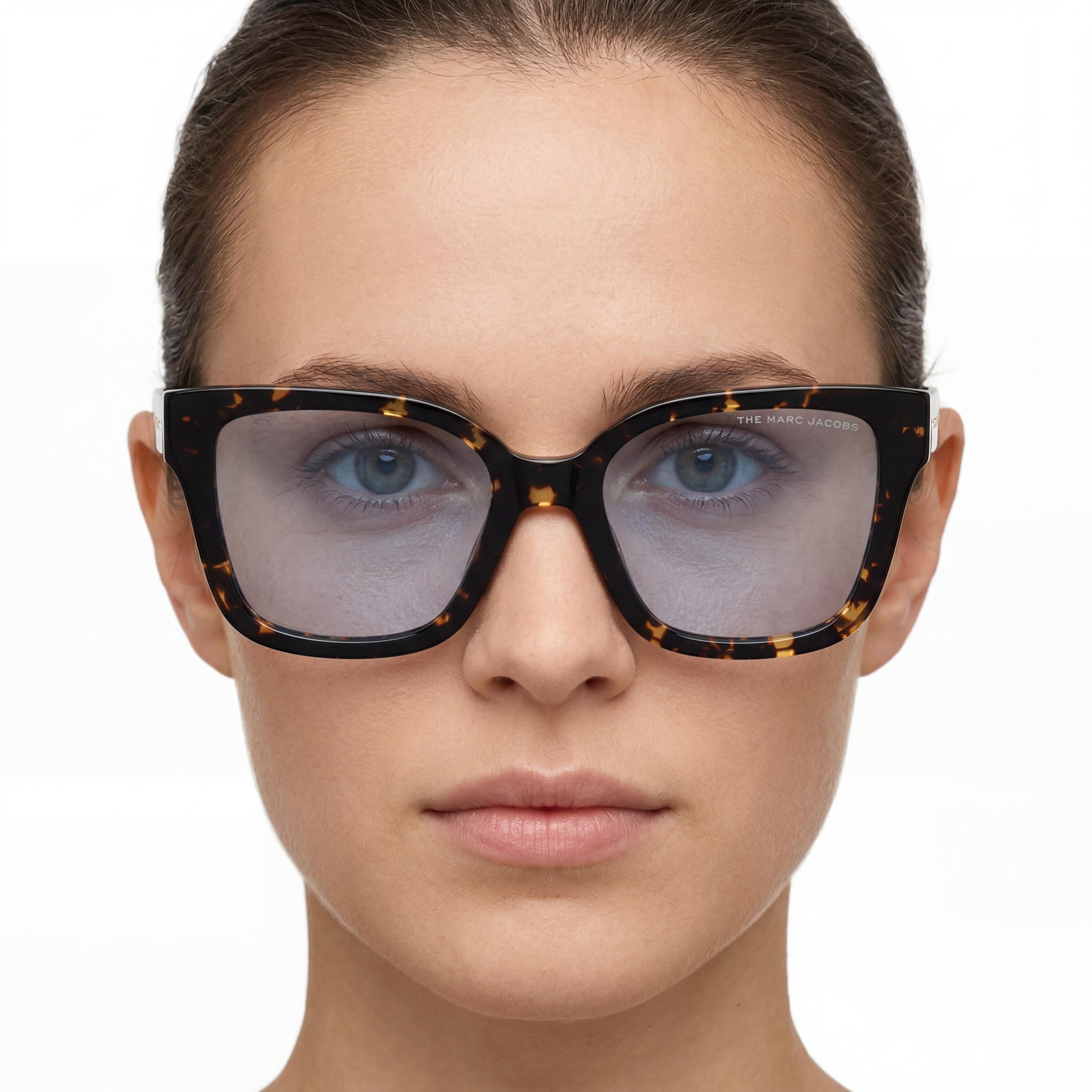 Gafas de sol Marc Jacobs Marc 458/S para mujer con montura de acetato, Habana Negro Azul, lente de 53mm con protección UV, Photo 5