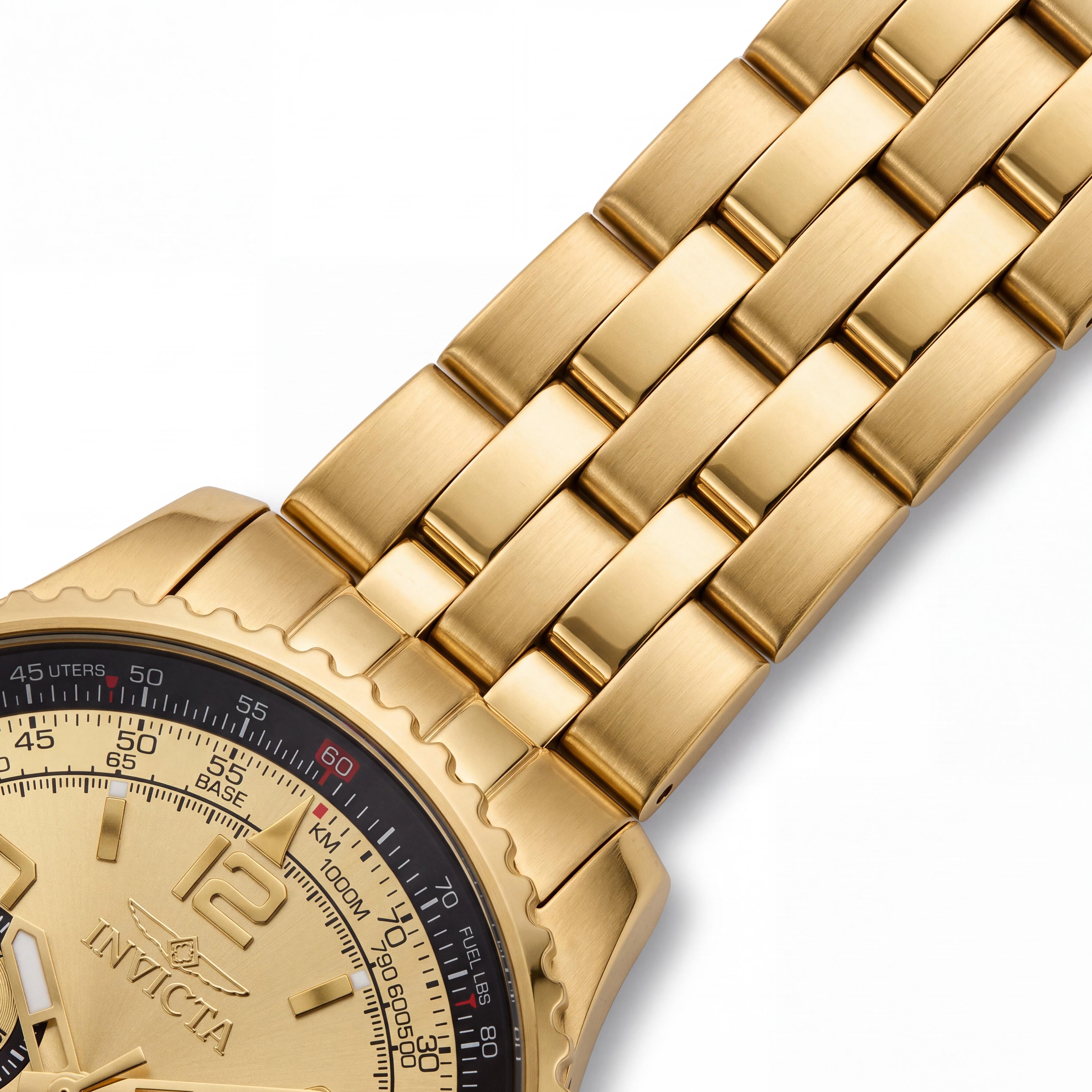 Invicta Aviator 49081 Unisex Gold Stainless Steel Quartz Watch with 49mm Case, 200M Water Resistant, Photo 3